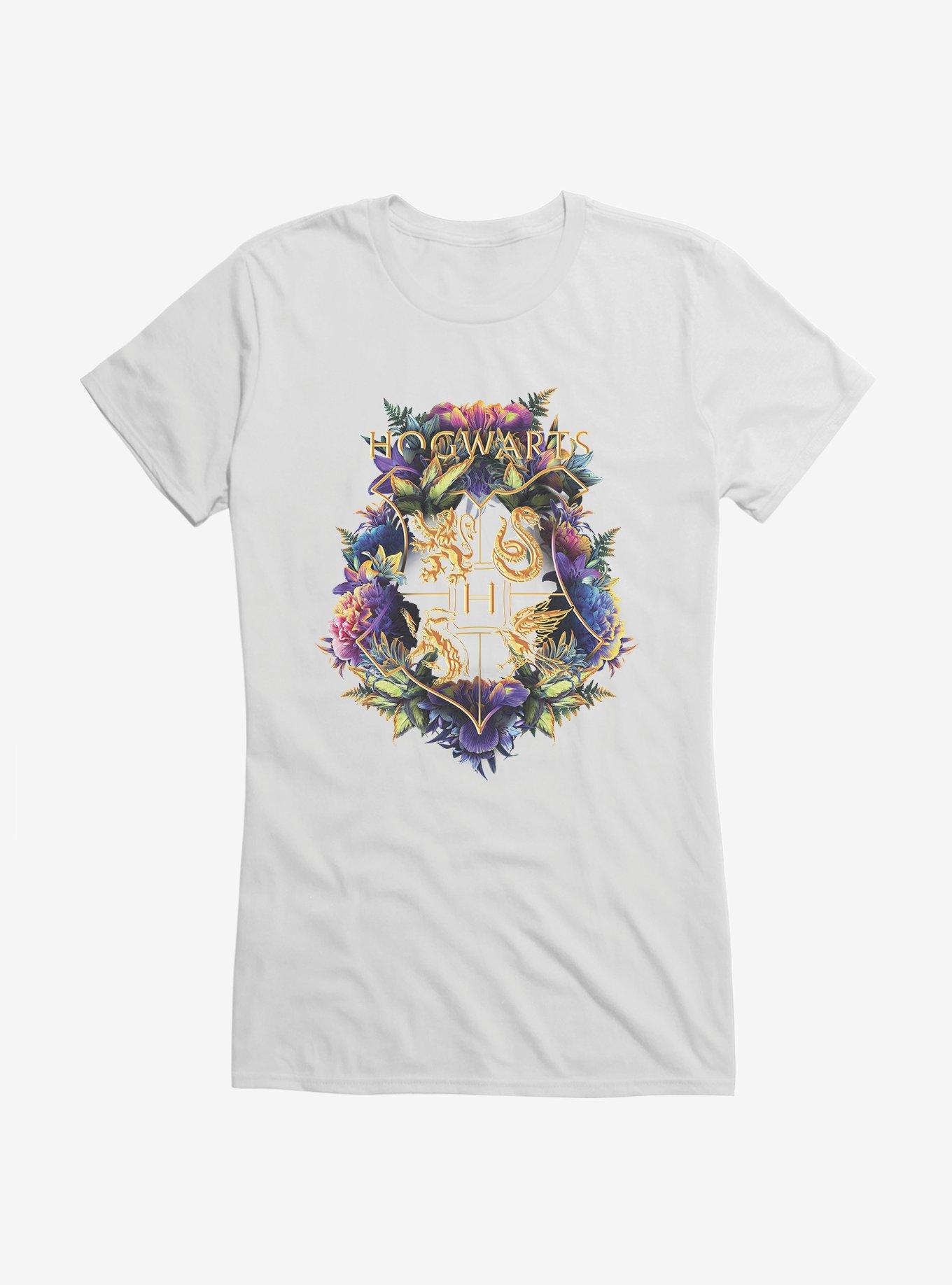 Harry Potter Hogwarts Floral Shield Girls T-Shirt, , hi-res