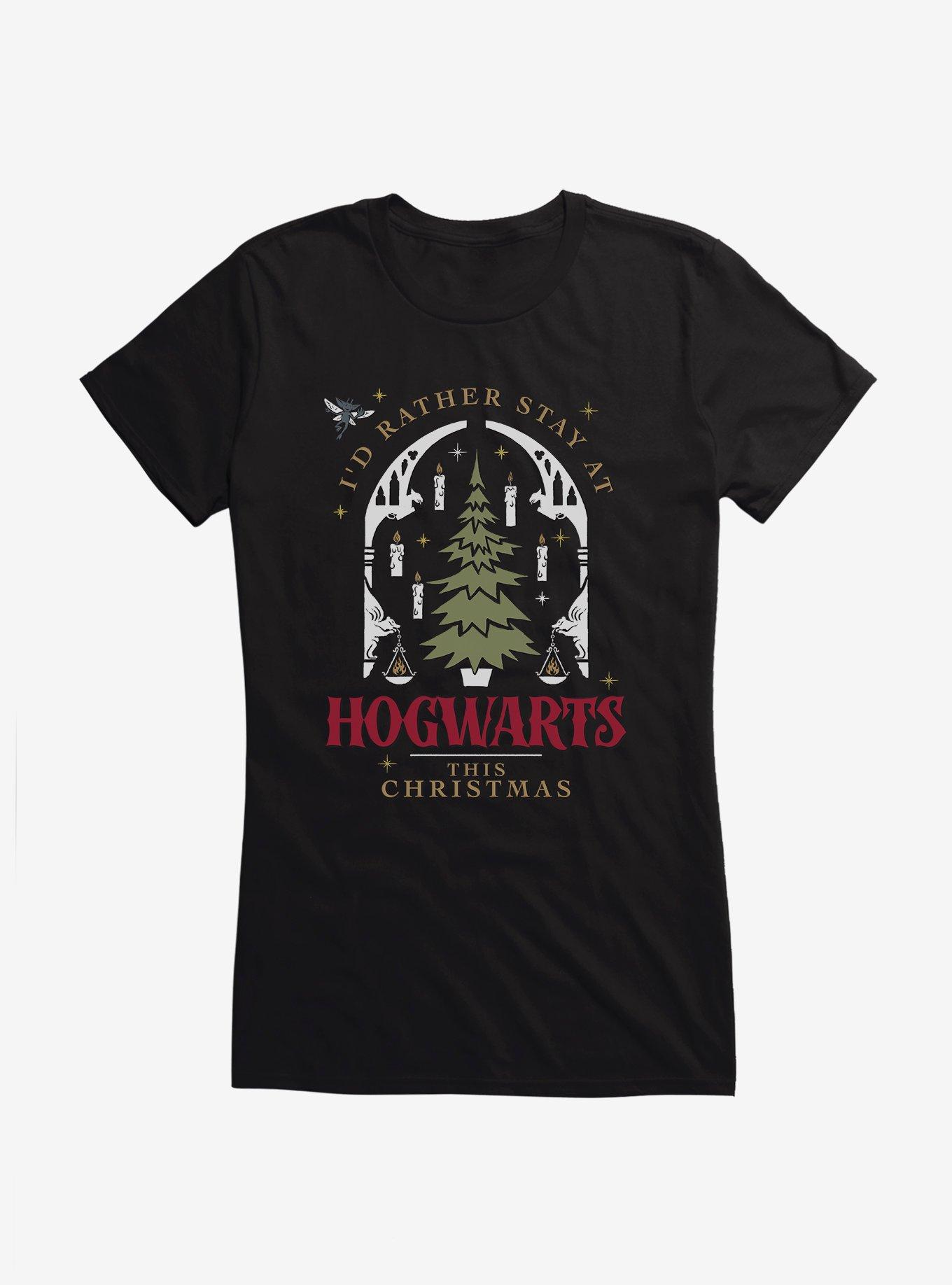 Harry Potter Rather Stay At Hogwarts This Christmas Girls T-Shirt, , hi-res