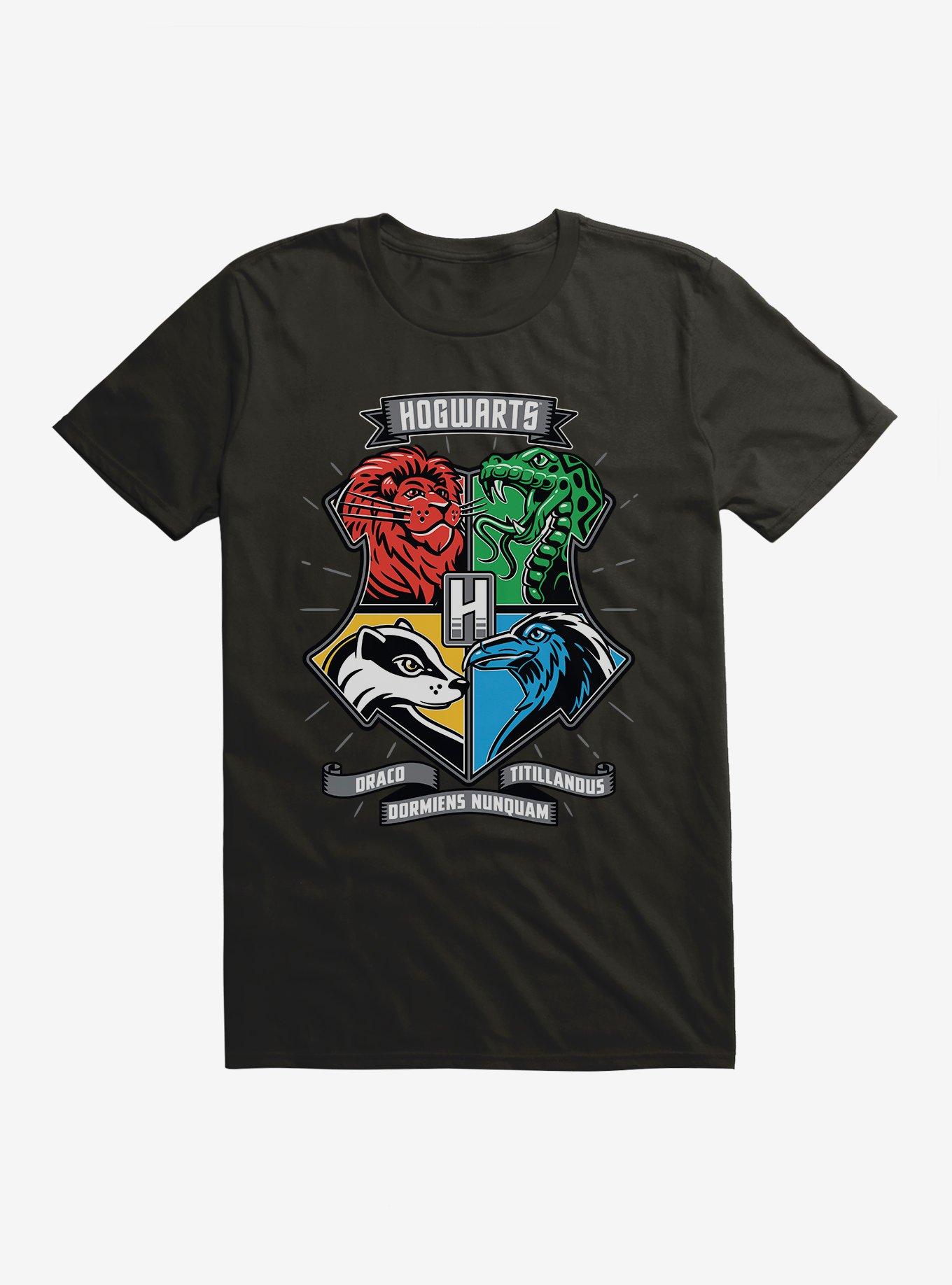 Harry Potter Hogwarts Houses Patch Art T-Shirt, , hi-res