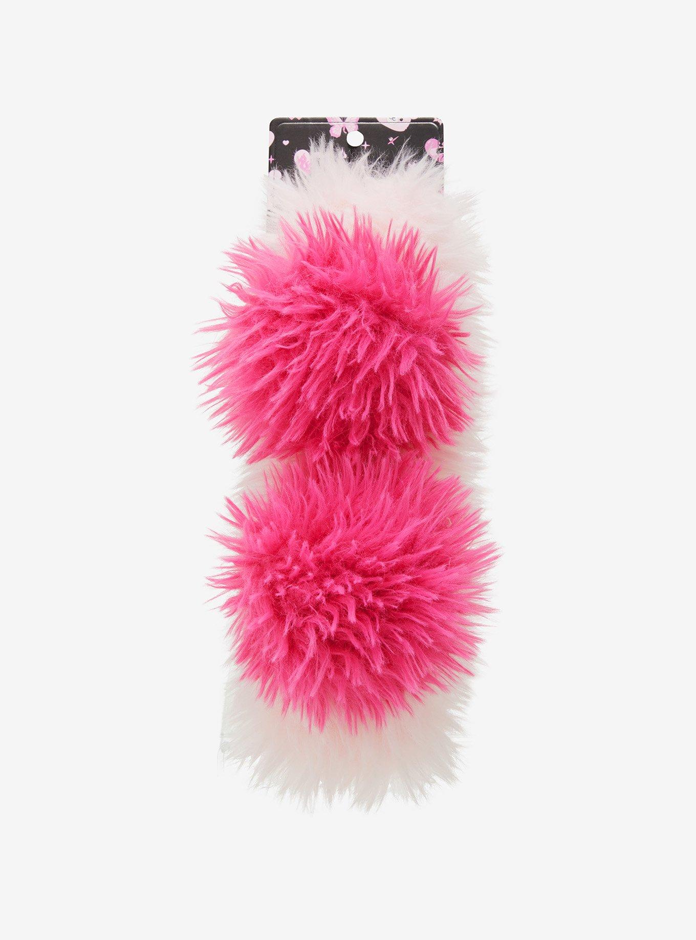 Fuzzy Pink Bear Spa Headband, , hi-res