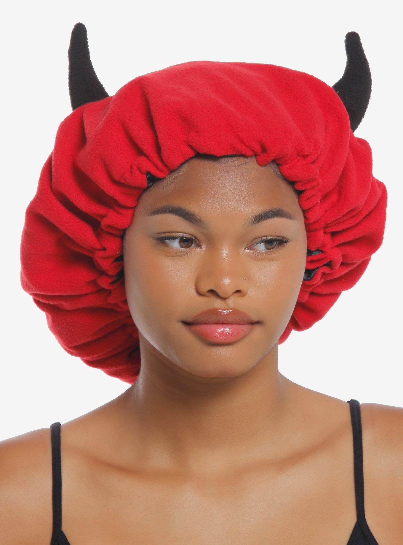 Delights satin Red Devils horns hat Devil Bonnet (red Velvet) - Etsy main image 2