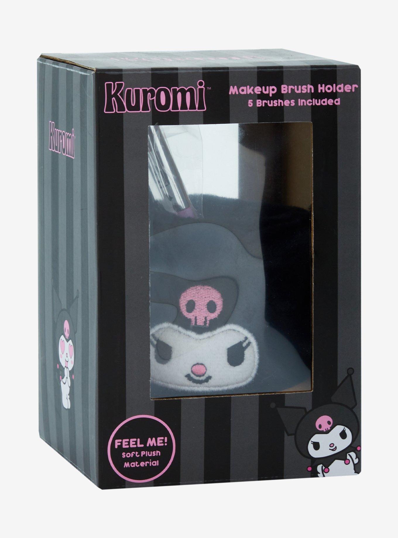 Kuromi Fuzzy Makeup Brush Holder & Brush Set, , hi-res