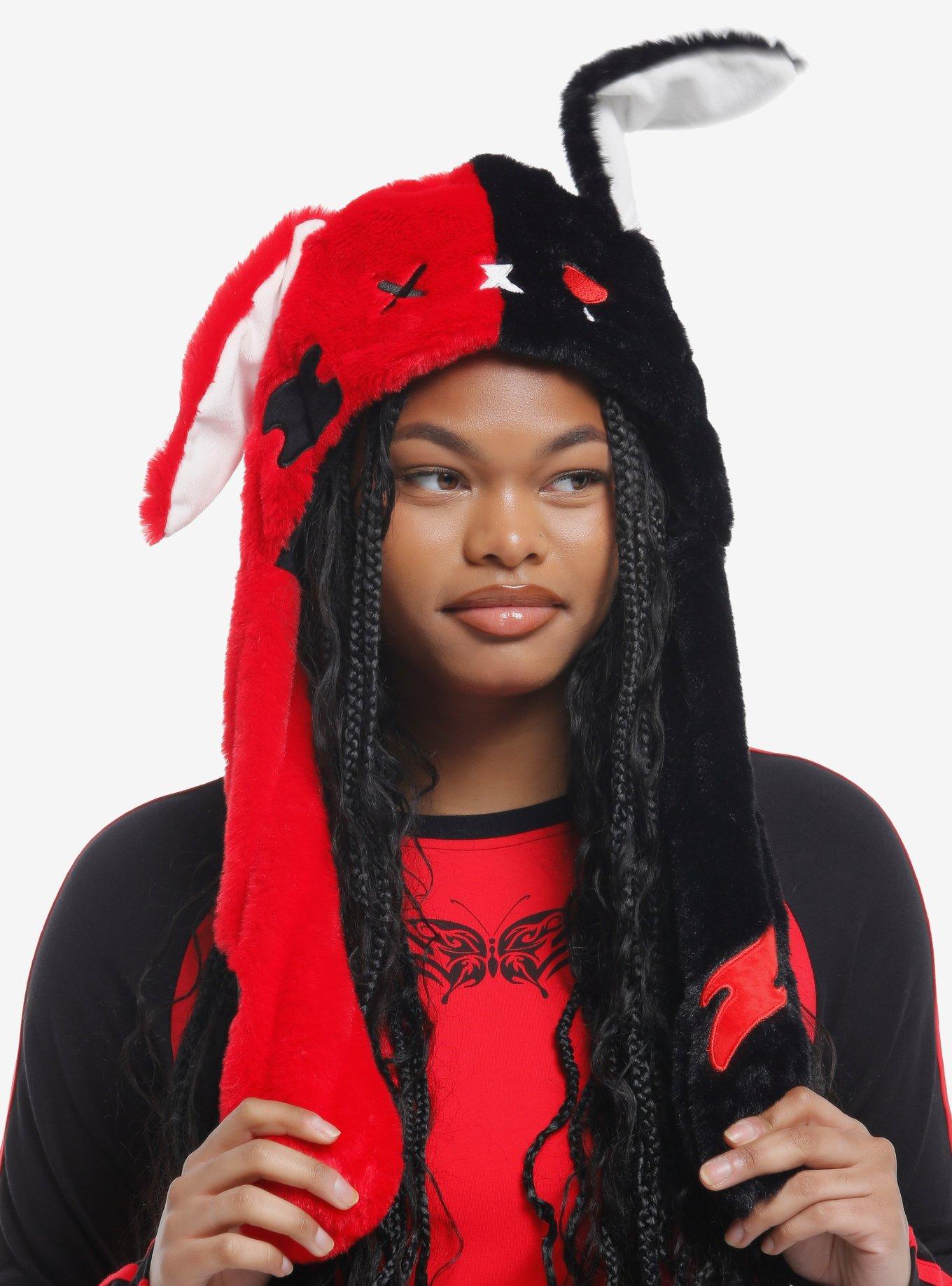Creepy Sad Bunny Tassel Beanie With Movable Ears | Hot Topic
