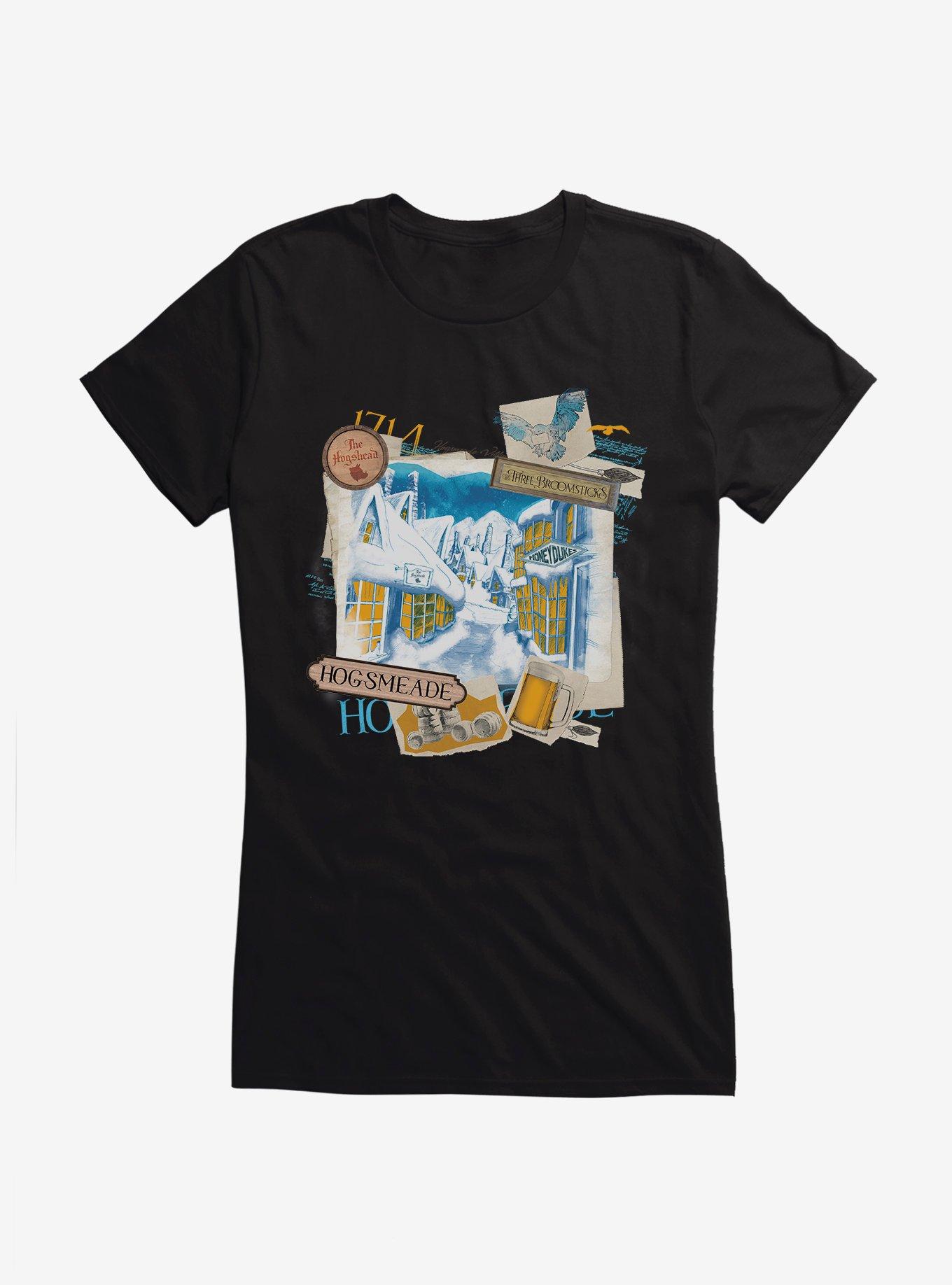 Harry Potter Hogsmeade Collage Girls T-Shirt, BLACK, hi-res