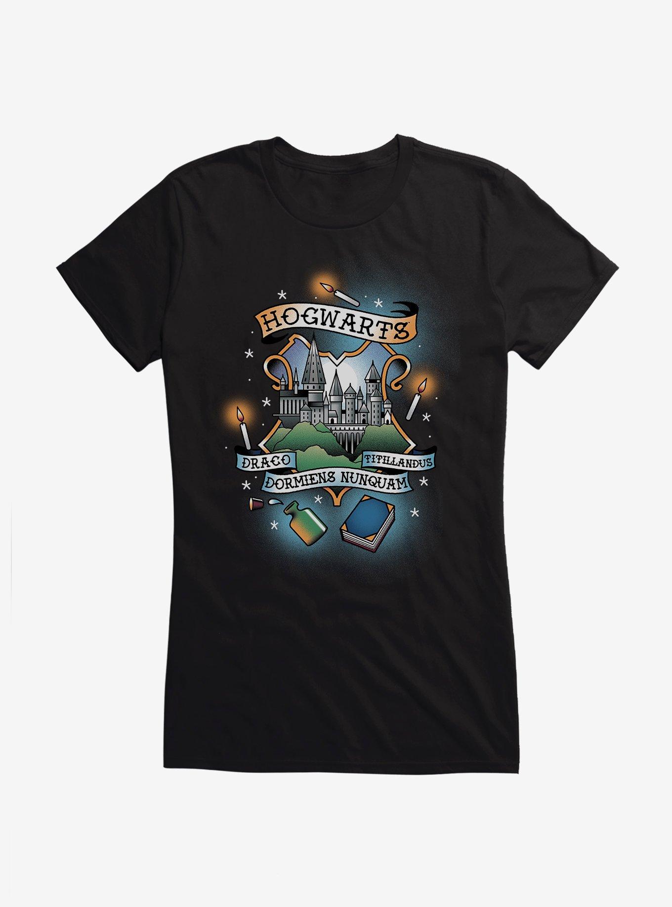 Harry Potter Hogwarts Motto Girls T-Shirt, BLACK, hi-res