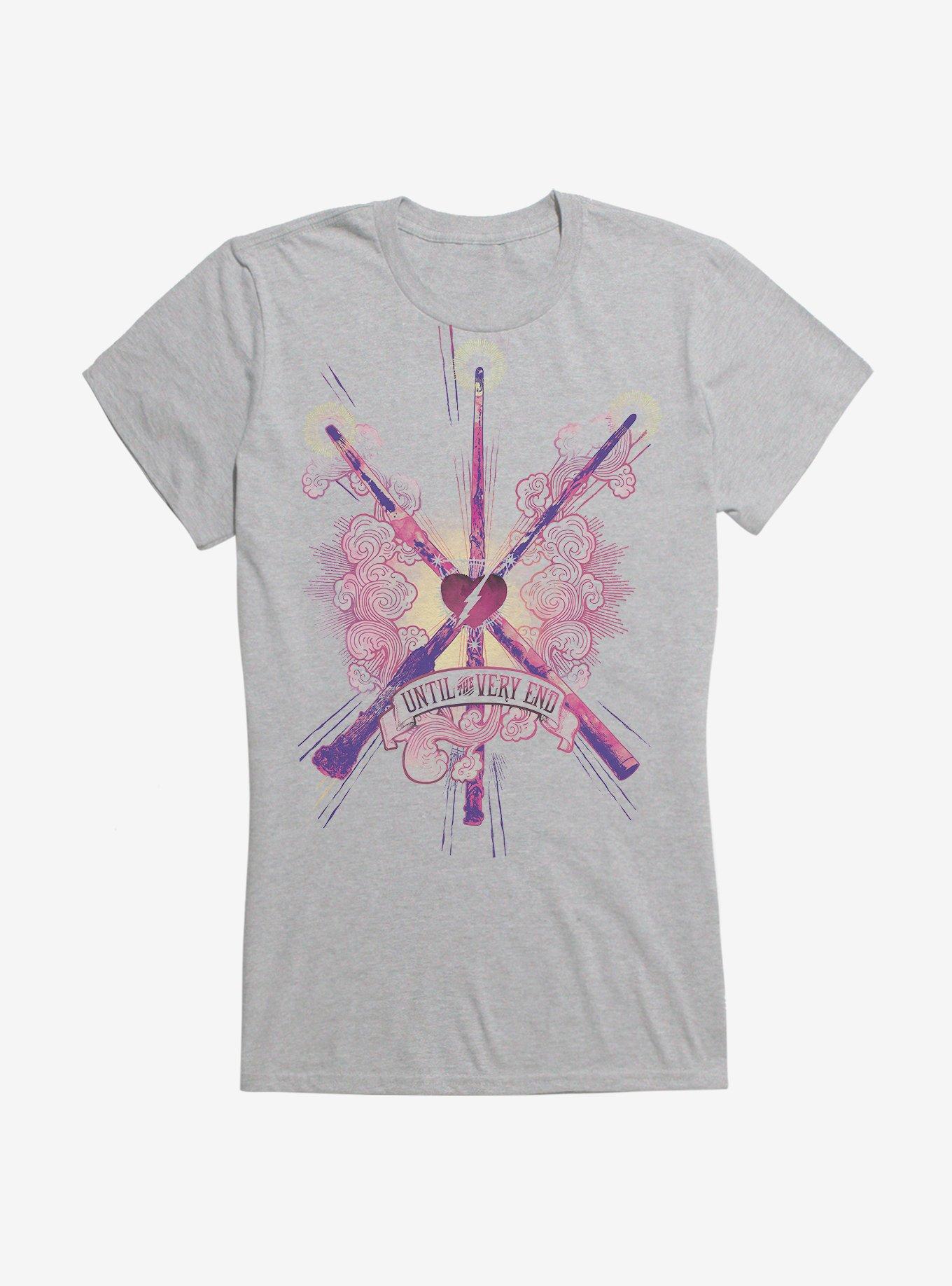 Harry Potter Until The Very End Wands Girls Pink T-Shirt, SPORT GRAY, hi-res