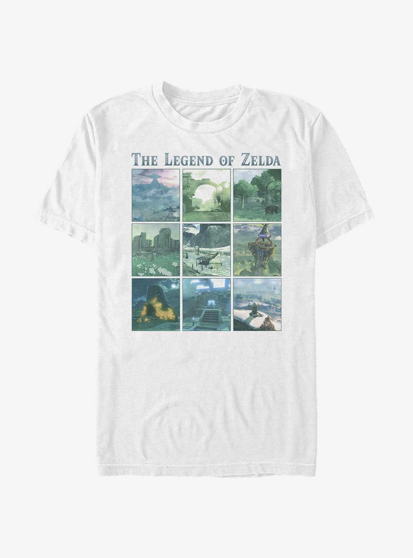 The Legend Of Zelda Breath Of Wild Locations Garment Dye T-Shirt, WHITE, hi-res