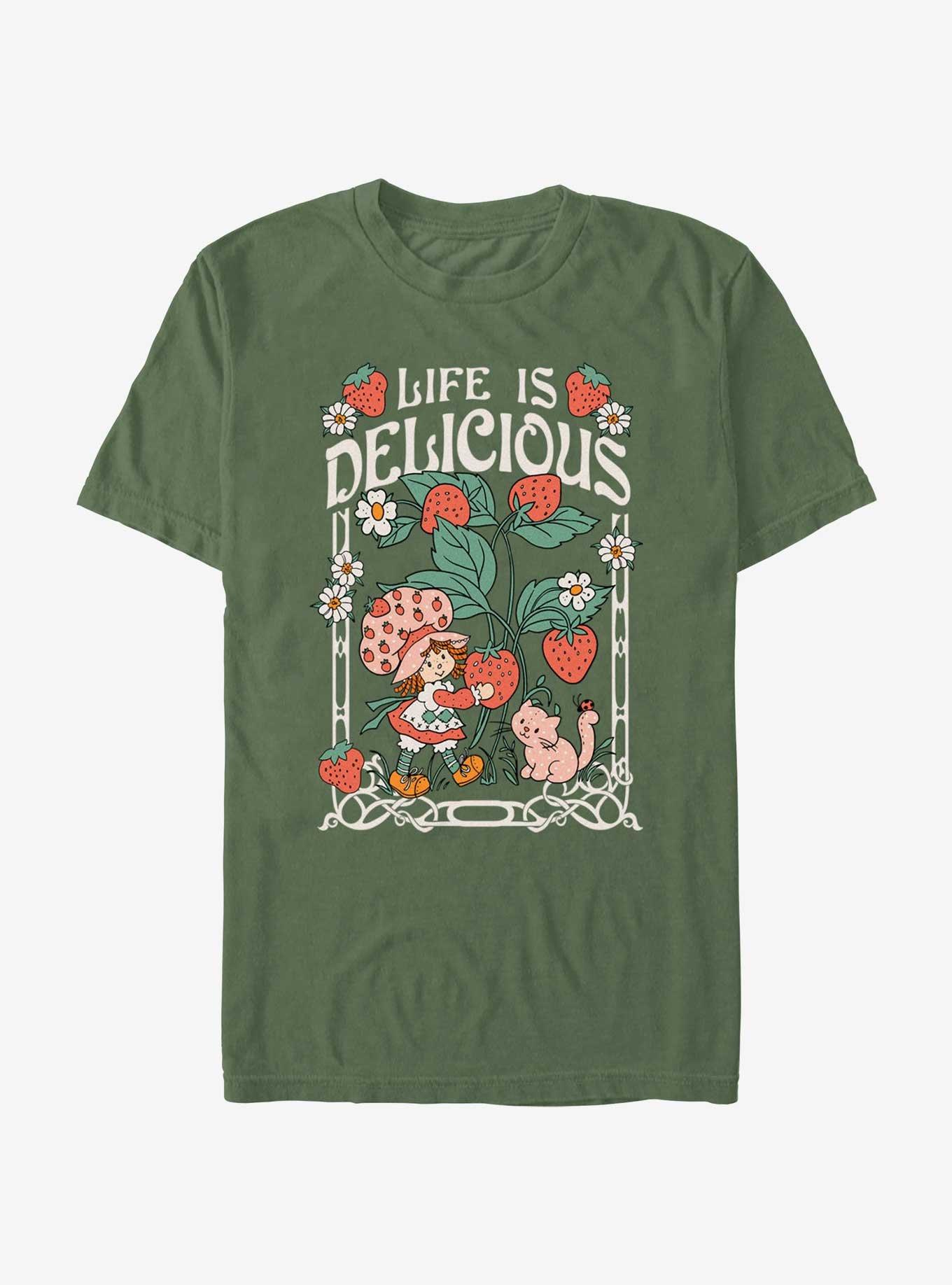 Strawberry Shortcake Life Is Delicious Nouveau Garment Dye T-Shirt, MOSS, hi-res