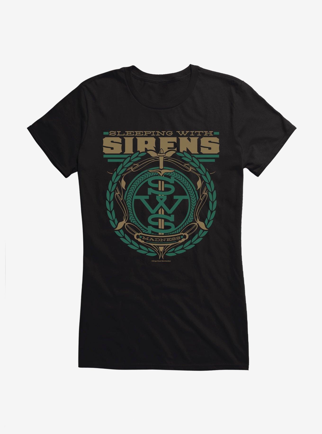 Sleeping With Sirens Dagger Crest Girls T-Shirt, BLACK, hi-res