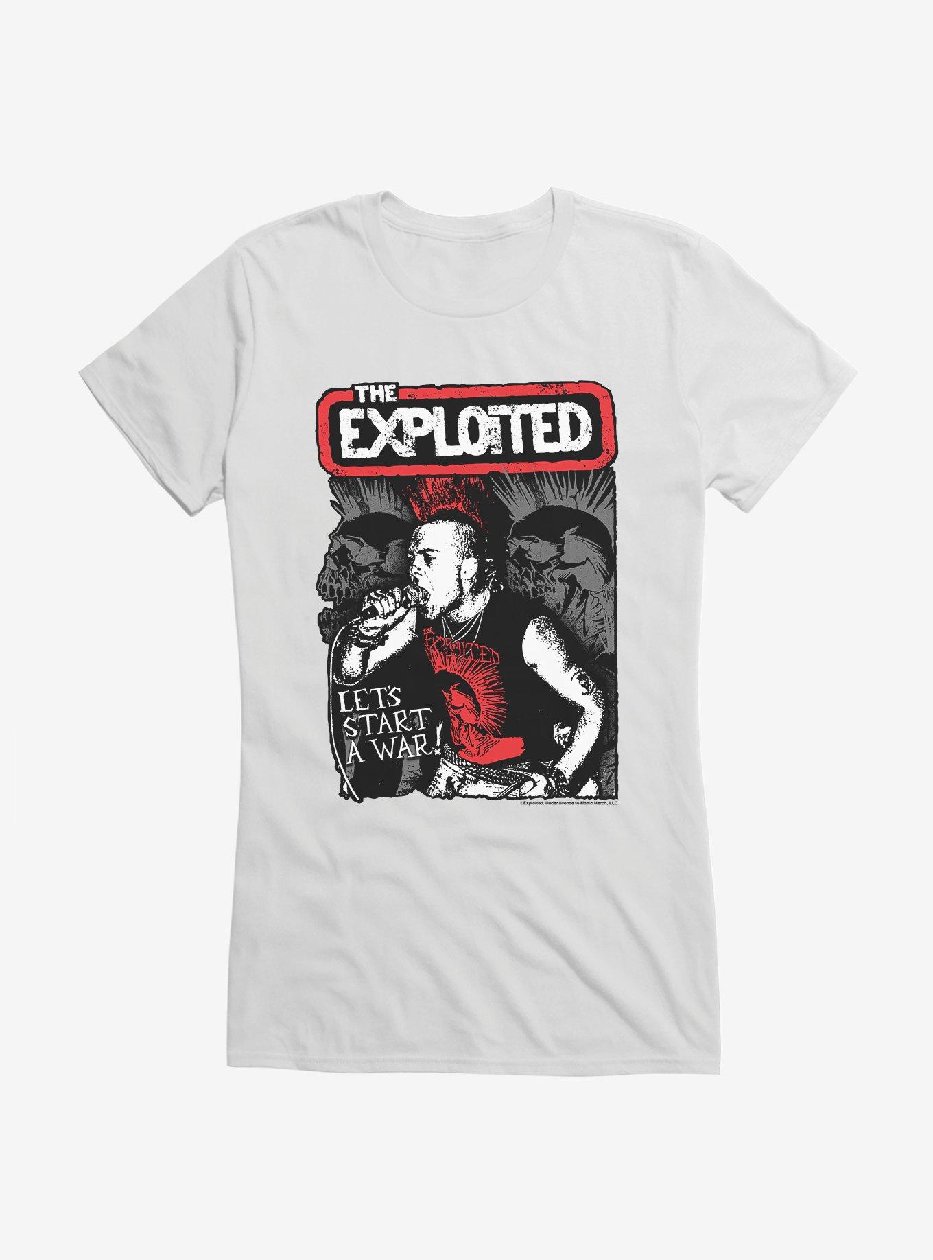The Exploited Start A War Girls T-Shirt, WHITE, hi-res