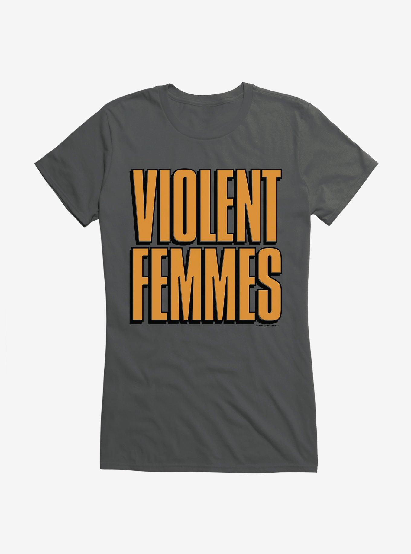 Violent Femmes Shadowed Logo Girls T-Shirt, CHARCOAL, hi-res