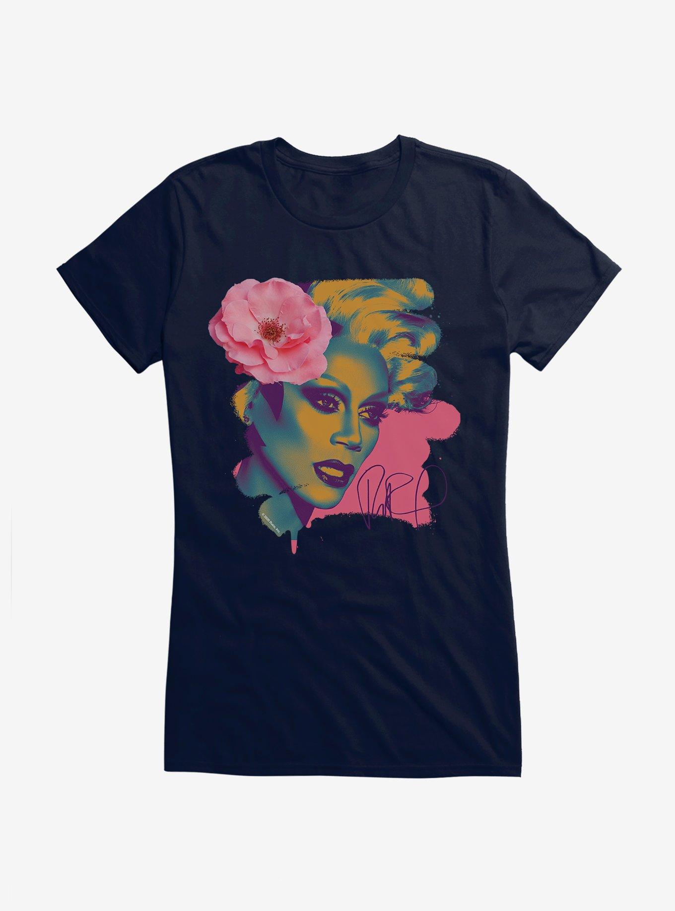 RuPaul Floral Portrait Girls T-Shirt, , hi-res