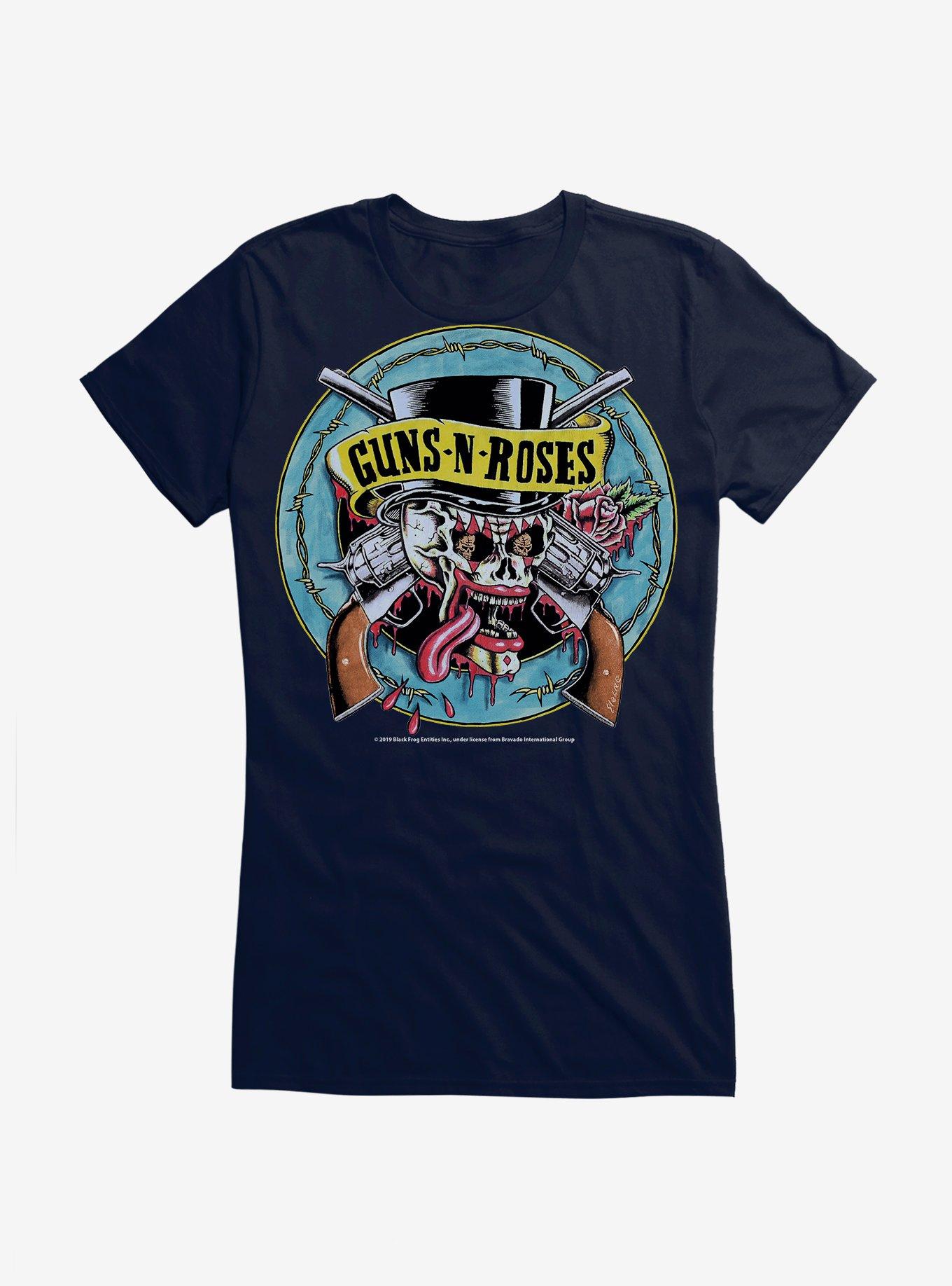 Guns N' Roses Suicide Skull Girls T-Shirt, NAVY, hi-res