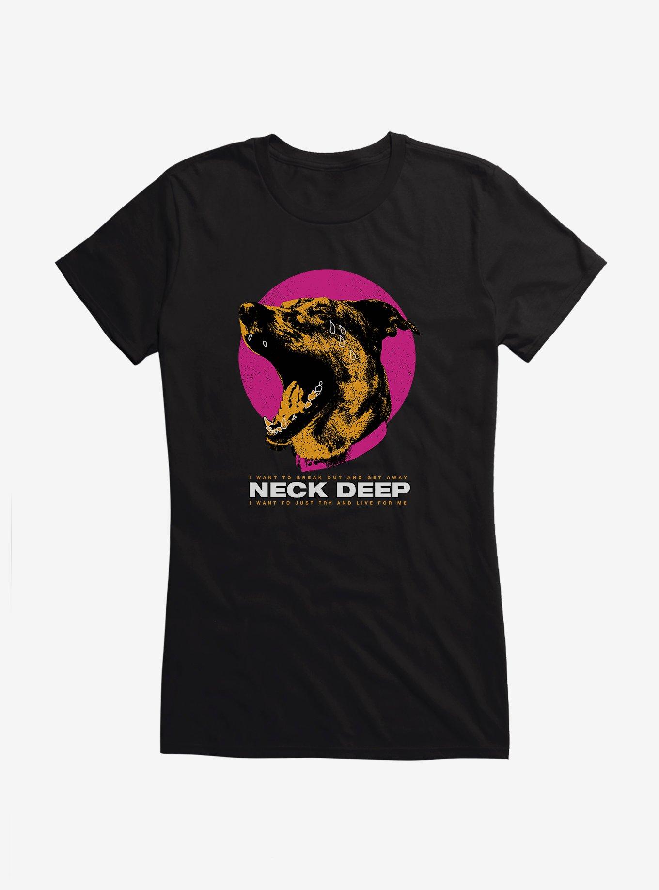 Neck Deep Crying Dog Girls T-Shirt, BLACK, hi-res