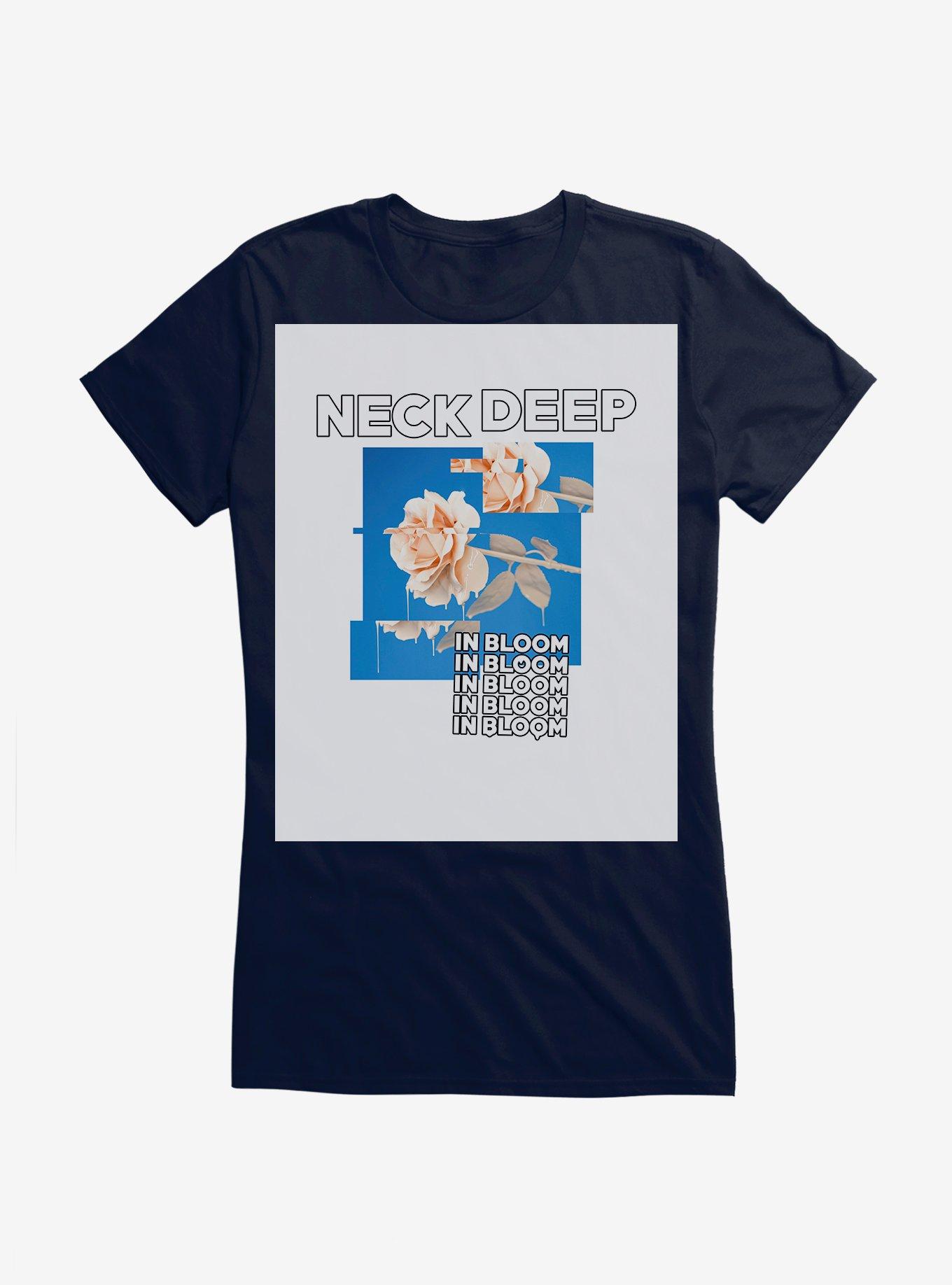 Neck Deep In Bloom Flower T-Shirt, NAVY, hi-res