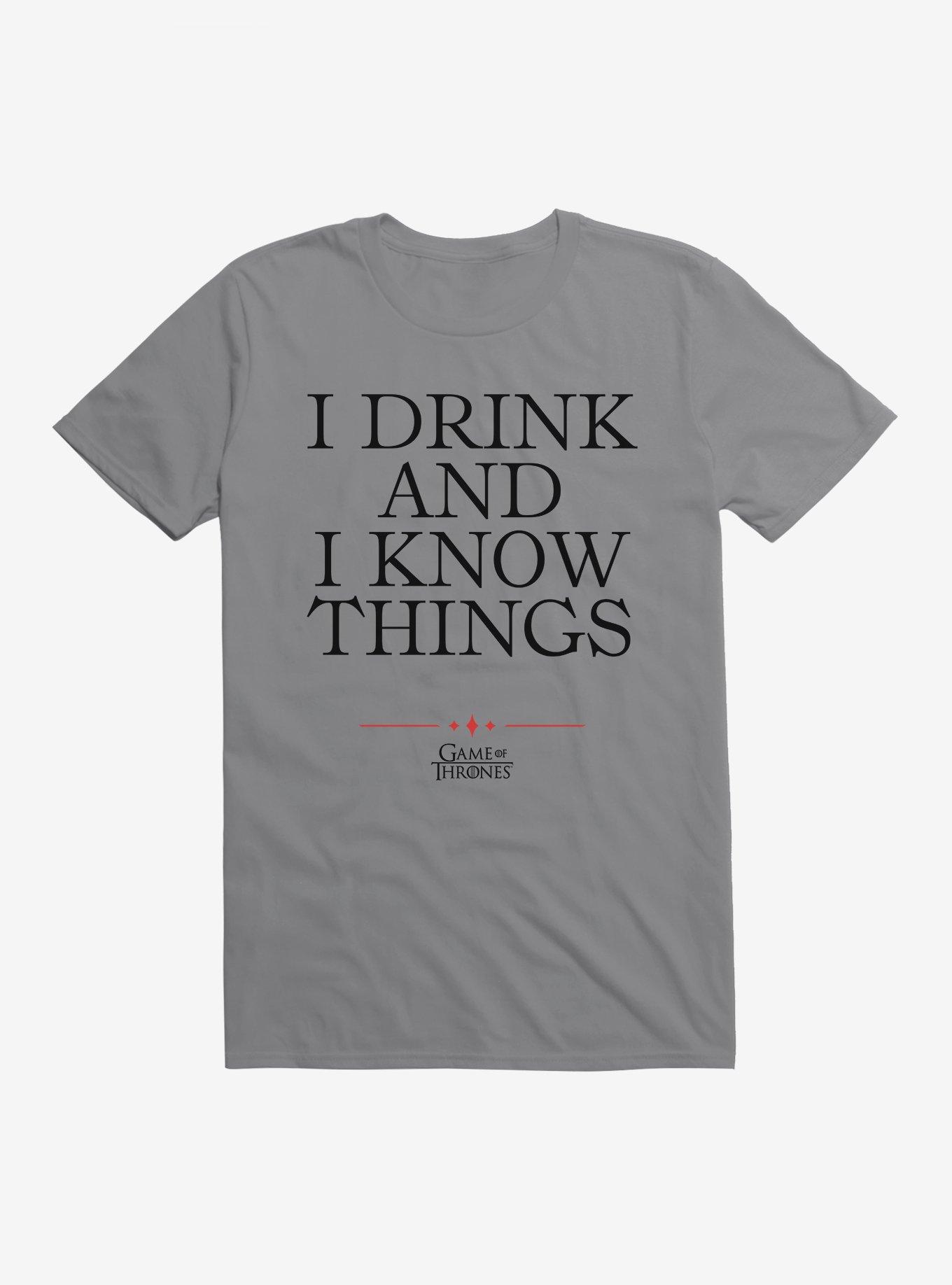 Game Of Thrones Tyrion I Drink And I Know Things T-Shirt, STORM GREY, hi-res