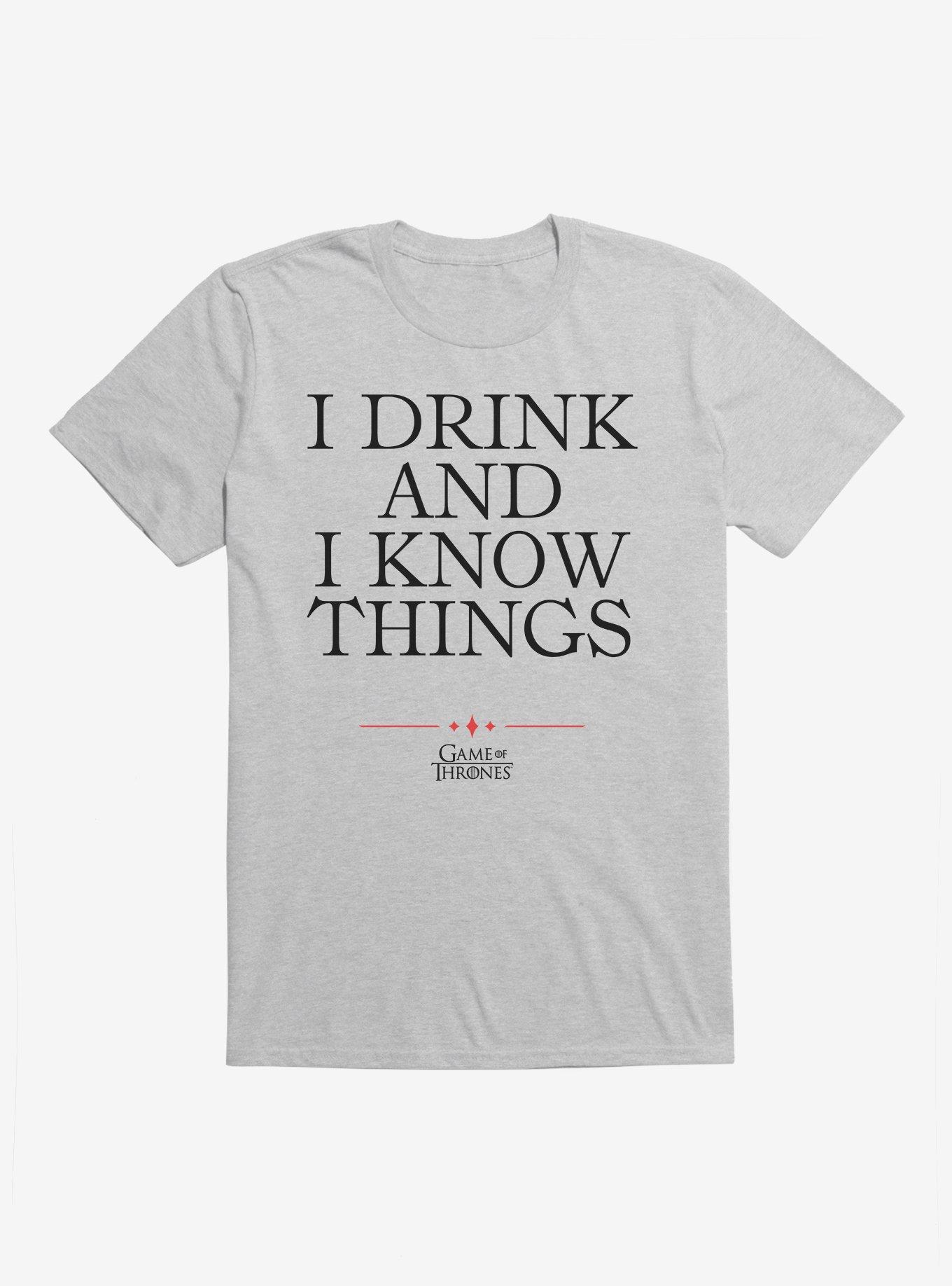 Game Of Thrones Tyrion I Drink And I Know Things T-Shirt, HEATHER GREY, hi-res