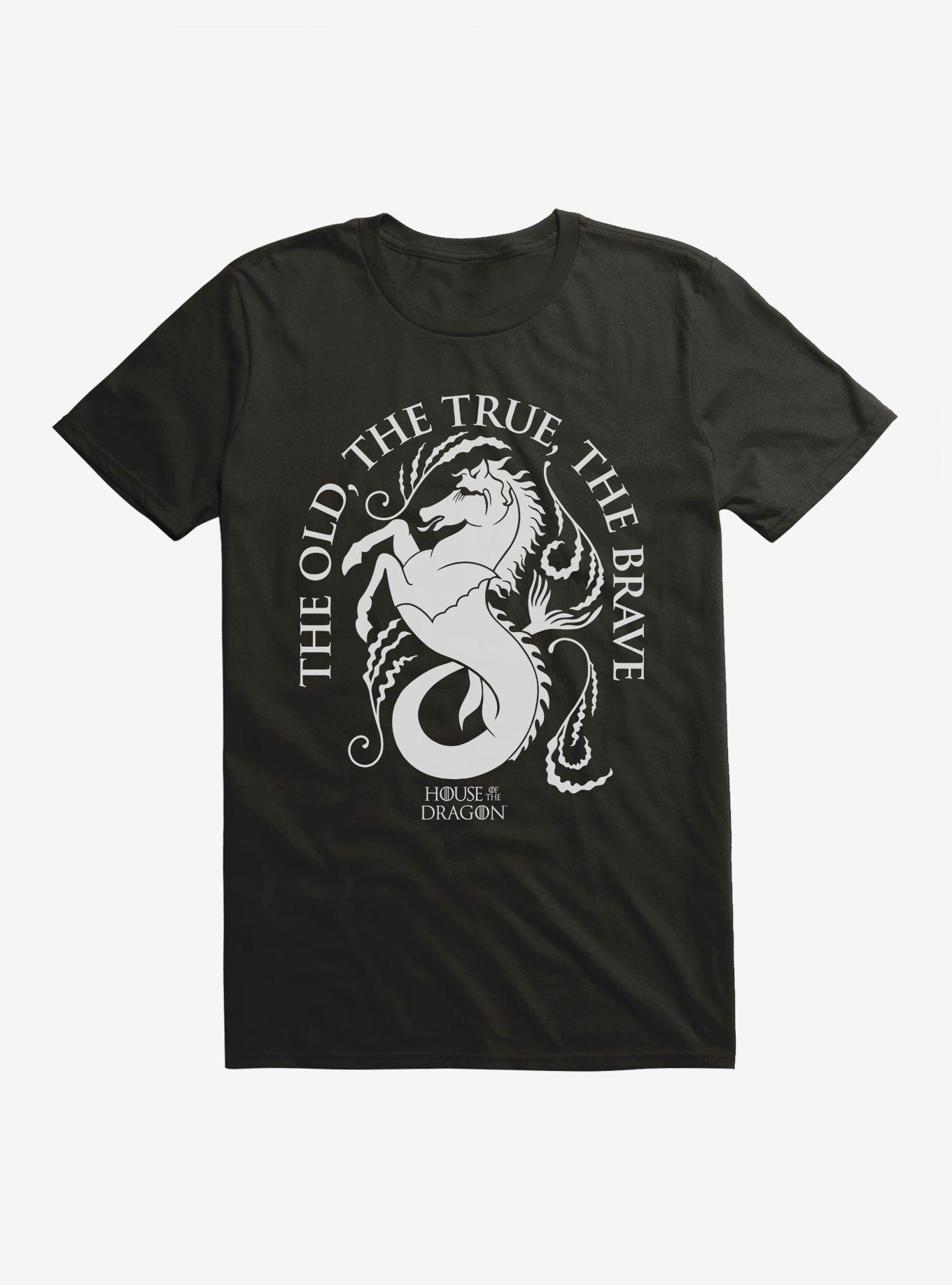 House Of The Dragon House Velaryon The True, The Old, The Brave T-Shirt, BLACK, hi-res