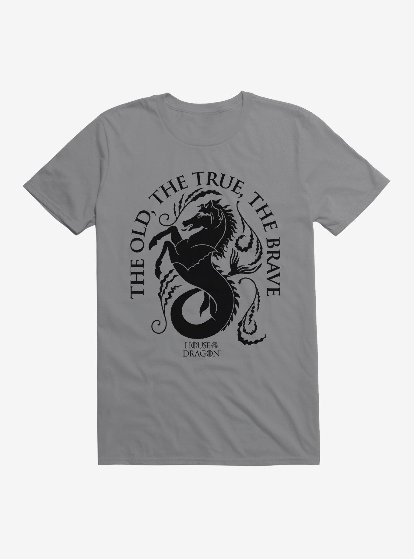 House Of The Dragon House Velaryon The True, The Old, The Brave T-Shirt, STORM GREY, hi-res