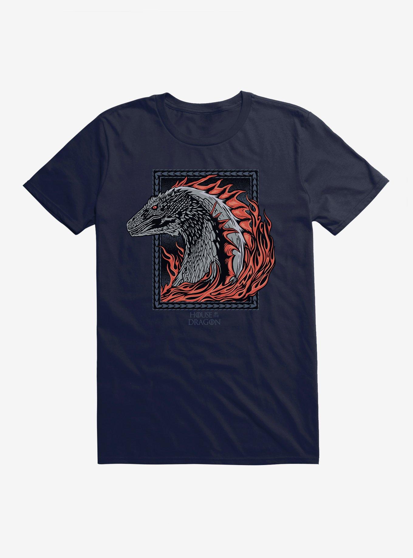 House of the Dragon Burning Dragon T-Shirt, NAVY, hi-res
