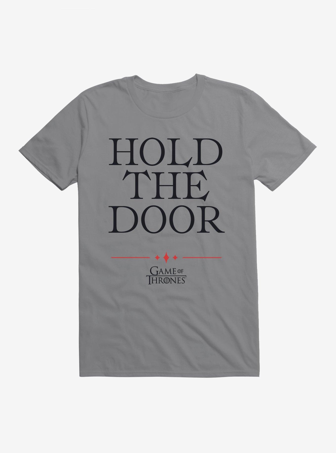 Game Of Thrones Quote Hodor Hold The Door T-Shirt, STORM GREY, hi-res
