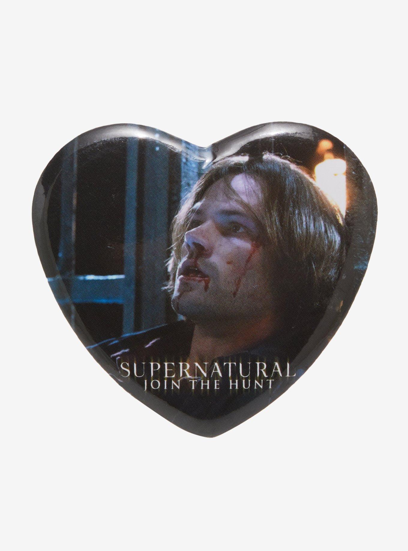Supernatural Sam Heart Button, , hi-res