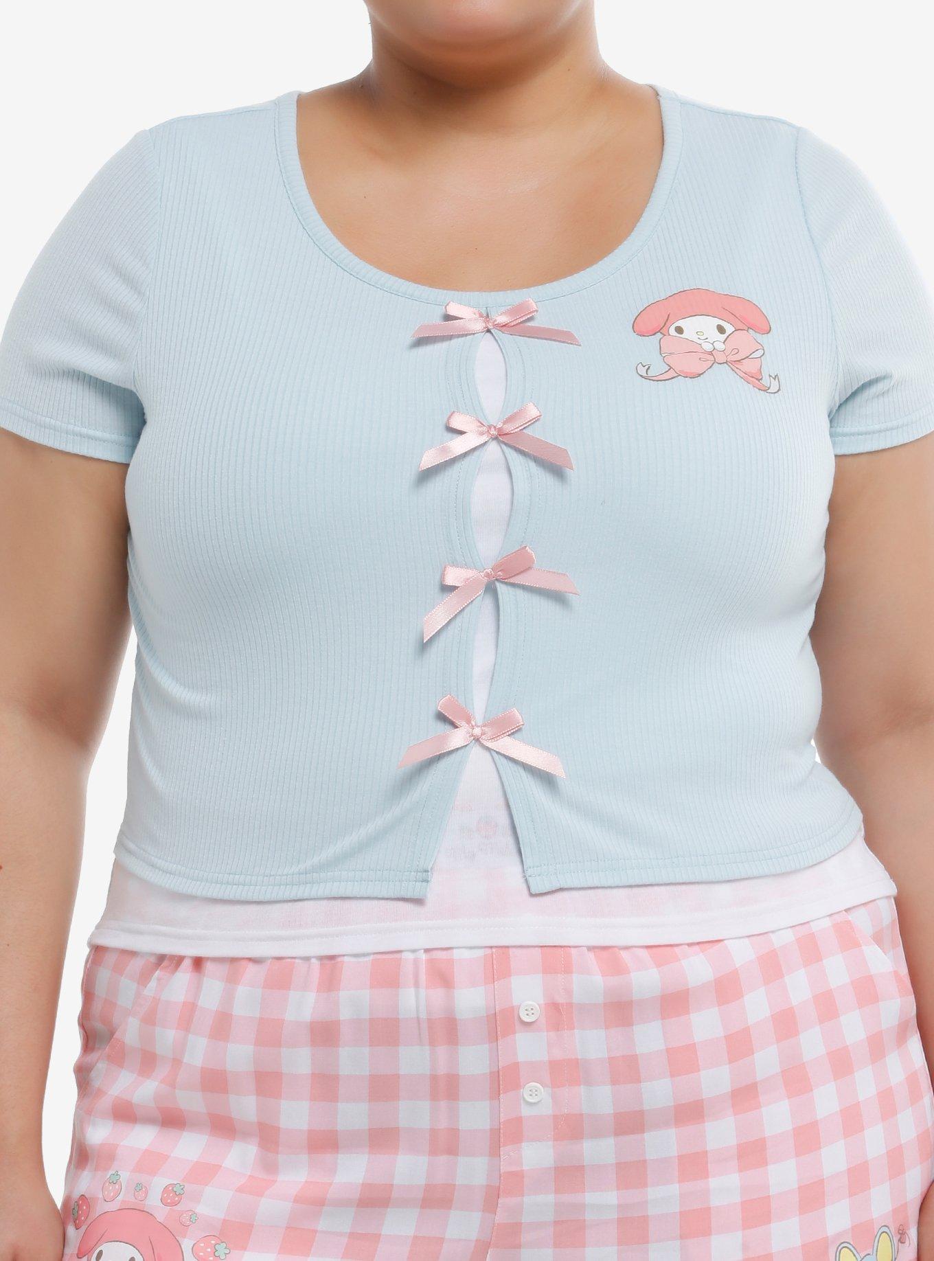 My Melody Ribbon Layered Girls Top Plus Size, , hi-res