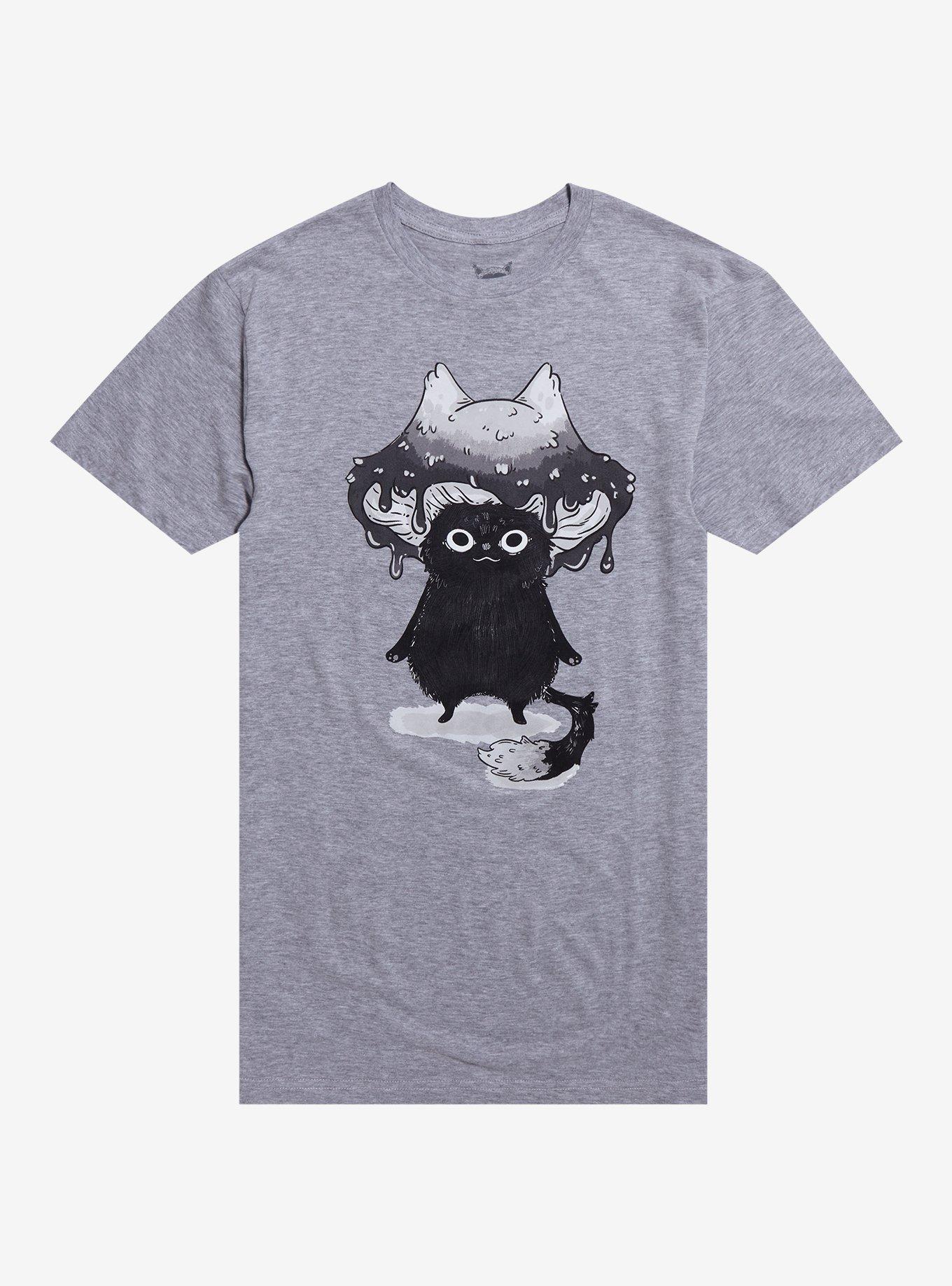 Inky Cat Mushroom T-Shirt By Guild Of Calamity