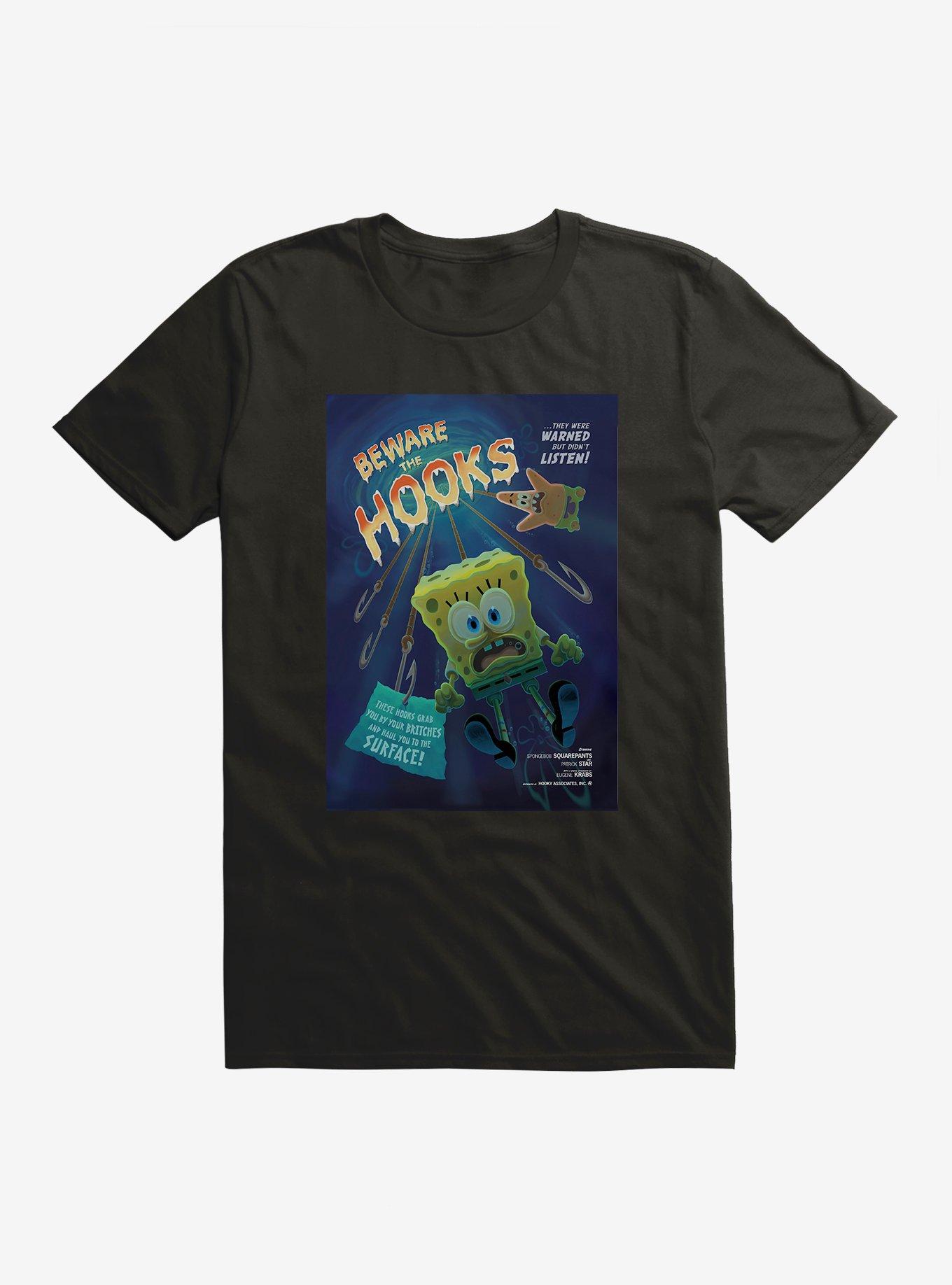 SpongeBob SquarePants Beware The Hooks T-Shirt, BLACK, hi-res