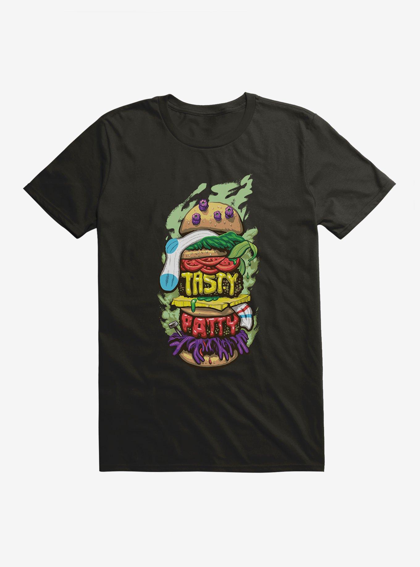 SpongeBob SquarePants Tasty Patty Icon T-Shirt, BLACK, hi-res