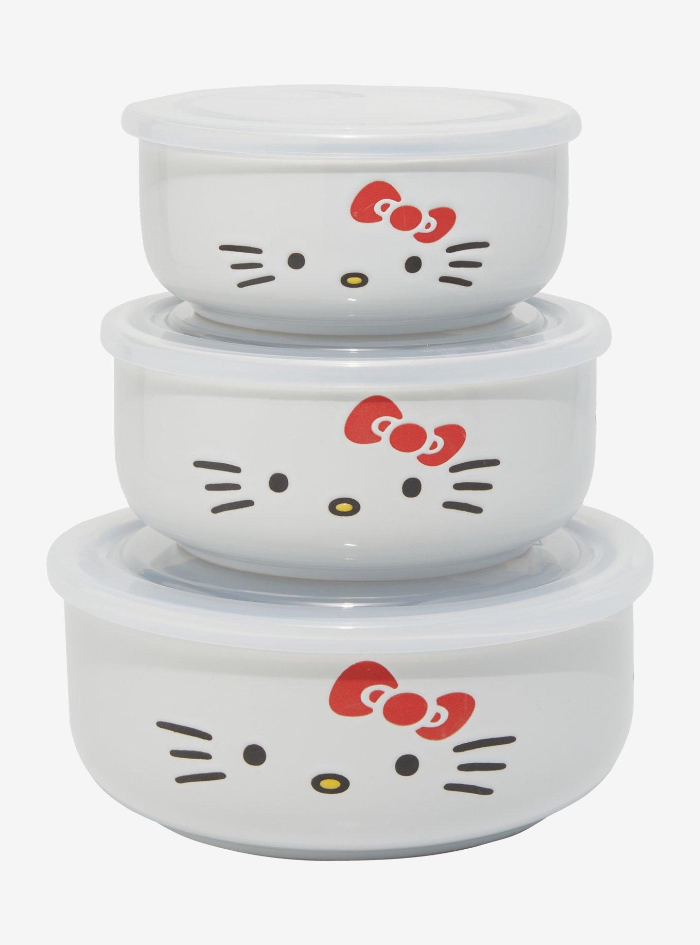 Sanrio Hello Kitty Face Ceramic Food Storage Bowl Set, , hi-res