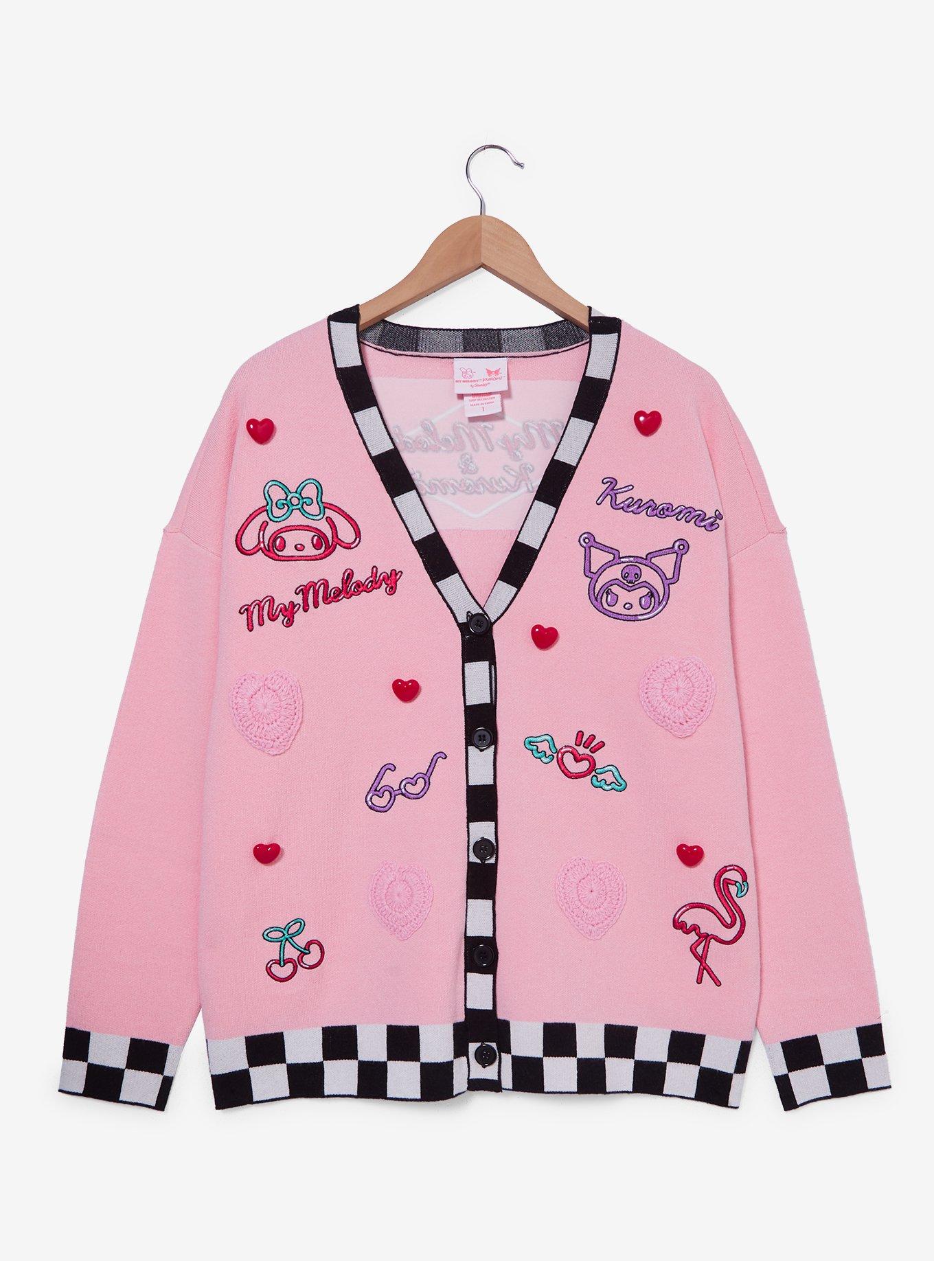Sanrio My Melody & Kuromi Diner Icons Women's Plus Size Cardigan - BoxLunch Exclusive, PINK, hi-res