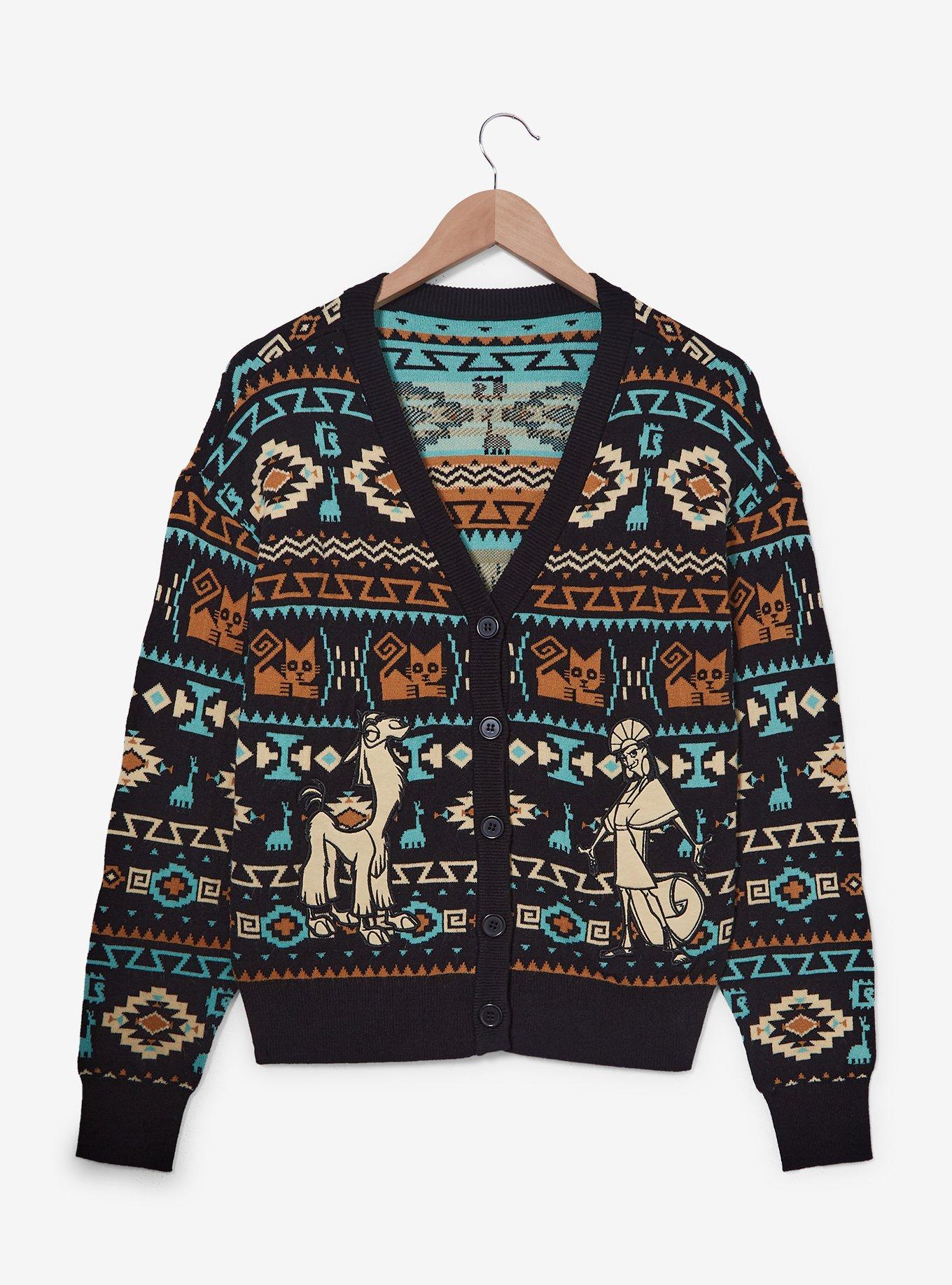 Disney The Emperor's New Groove Kuzco Llama Pattern Women's Plus Size Cardigan — BoxLunch Exclusive, , hi-res