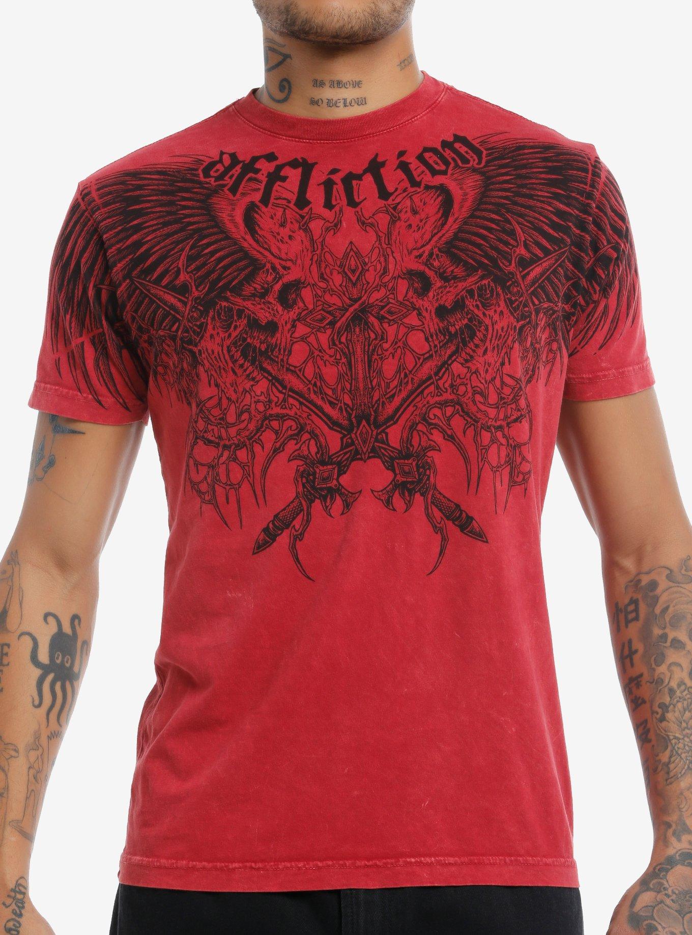 Affliction Toxic Wrath Red Wash T-Shirt, , hi-res