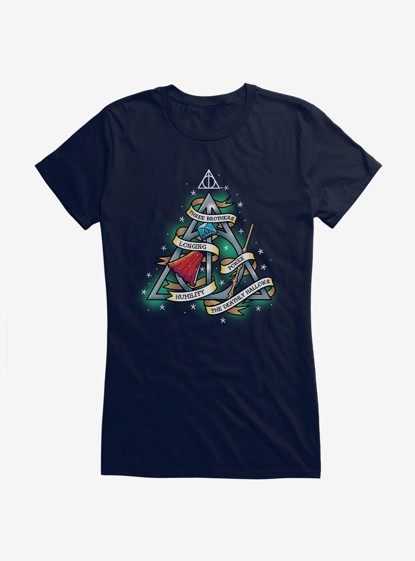 Harry Potter Deathly Hallows Tattoo Graphic Girls T-Shirt