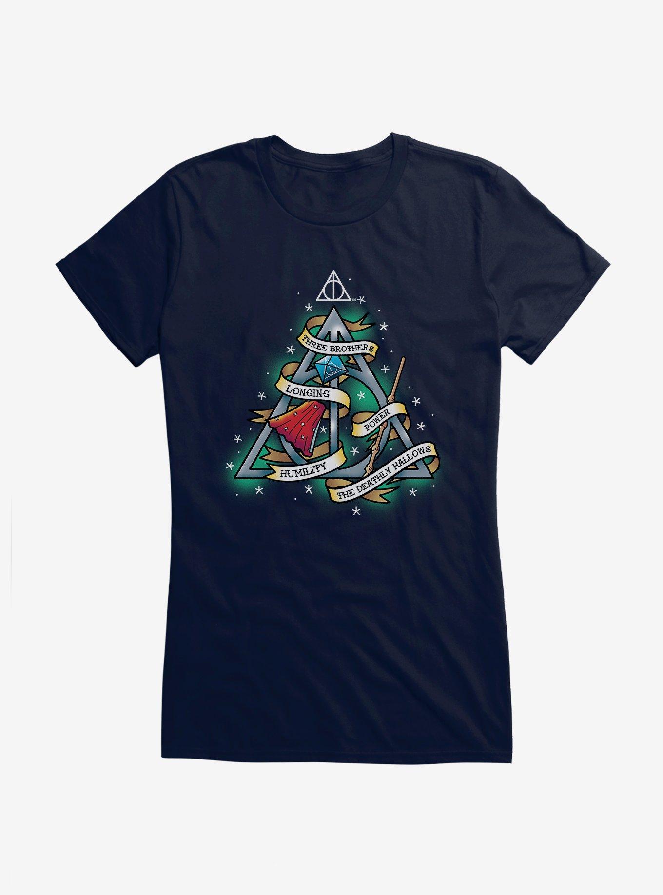 Harry Potter Deathly Hallows Tattoo Graphic Girls T-Shirt, , hi-res