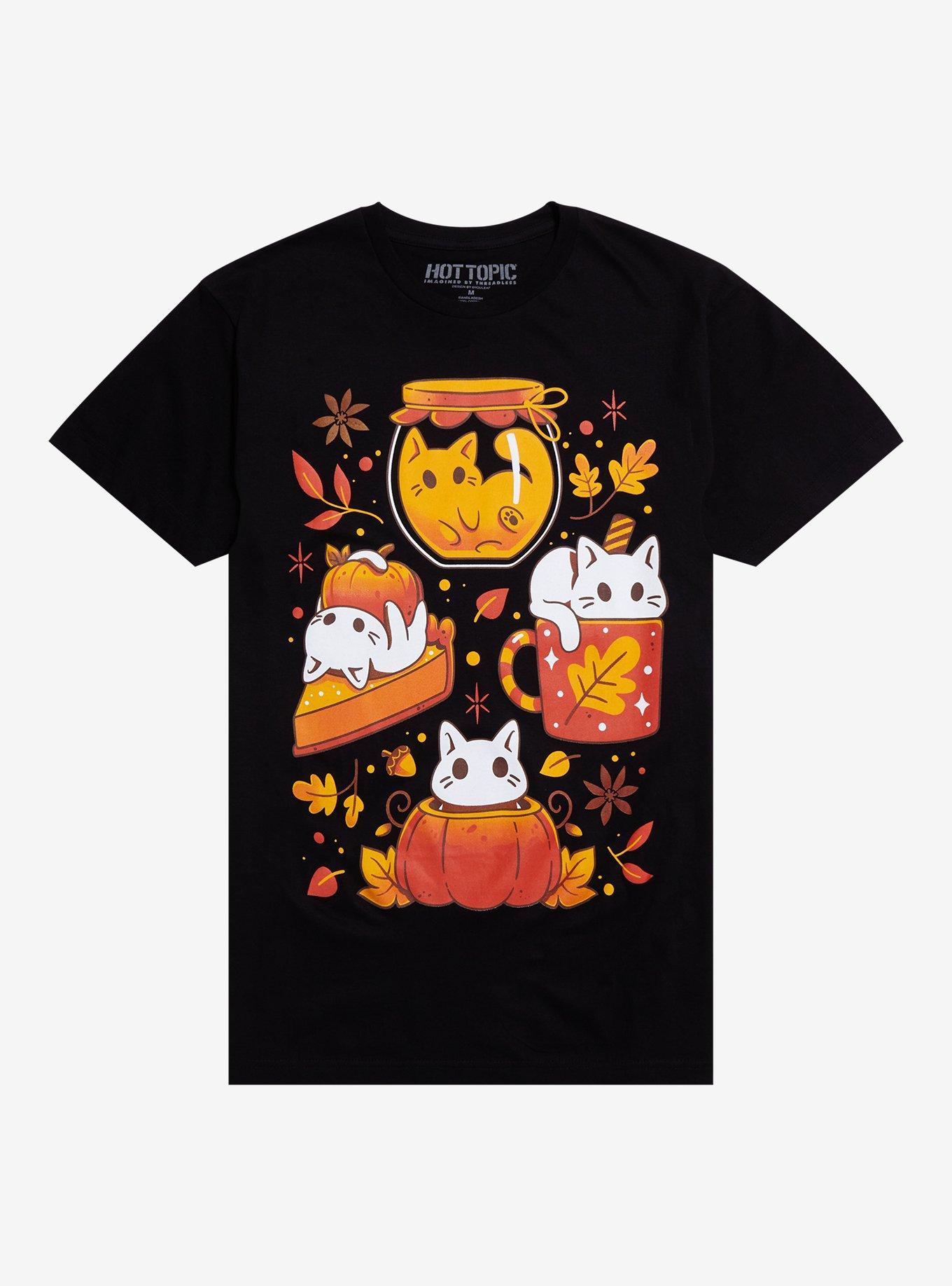 Cat Pumpkin Spice Collage T-Shirt By Snouleaf, , hi-res