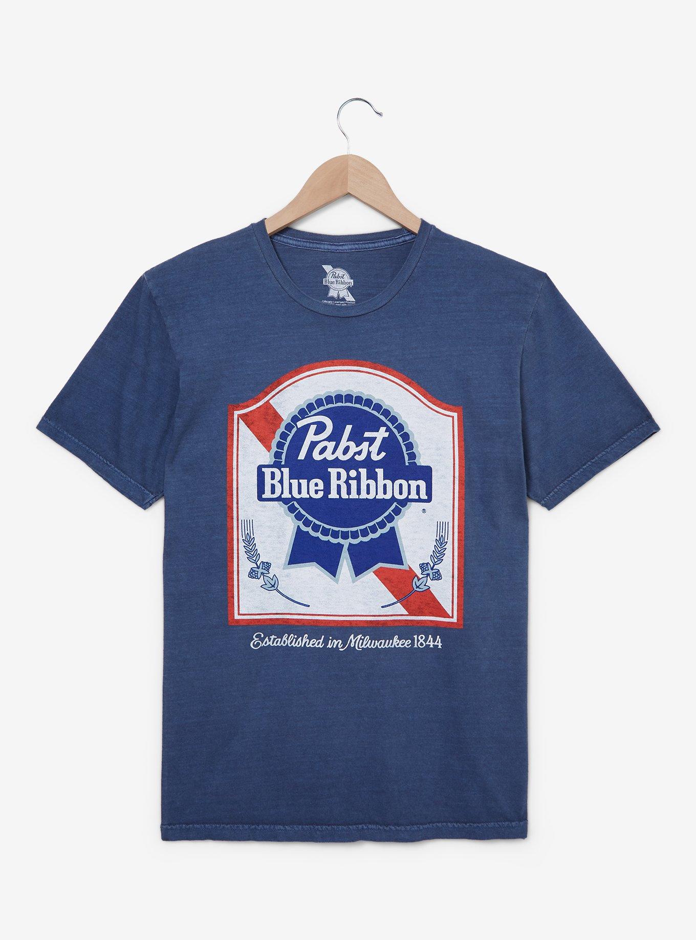 Pabst Blue Ribbon Logo T-Shirt — BoxLunch Exclusive, NAVY, hi-res