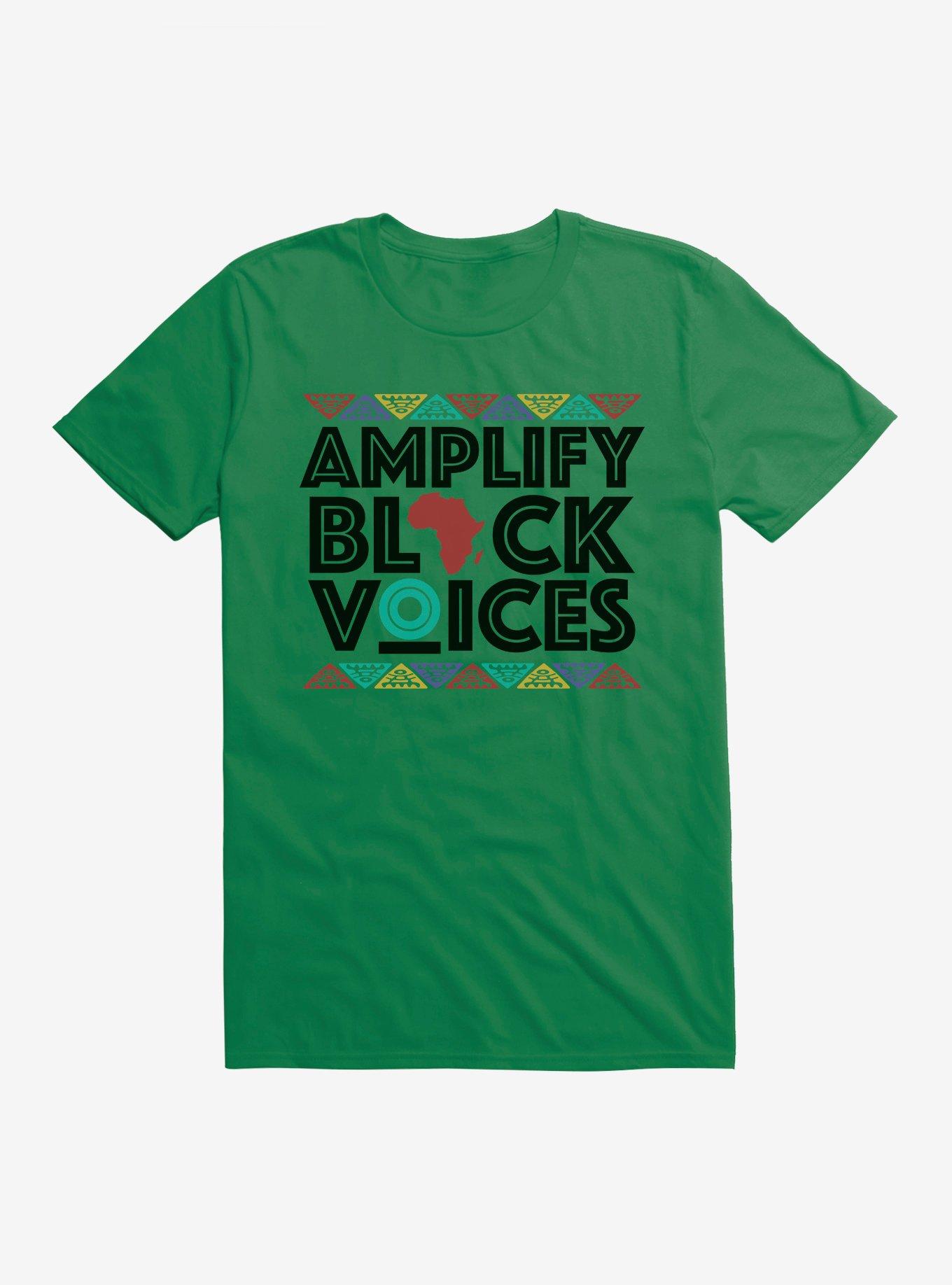 Black History Month Amplify Black Voices Text T-Shirt, IRISH GREEN, hi-res
