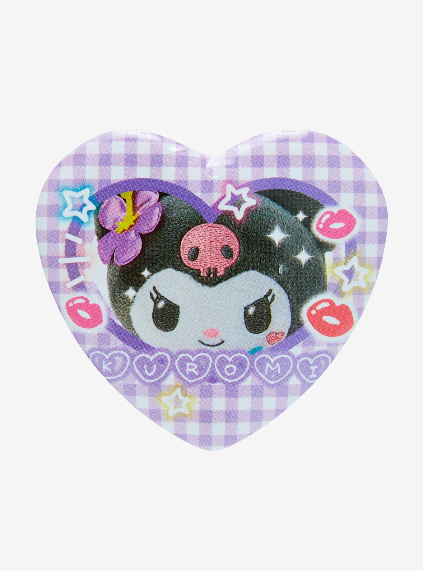 Kuromi Gingham Heart Button, , hi-res