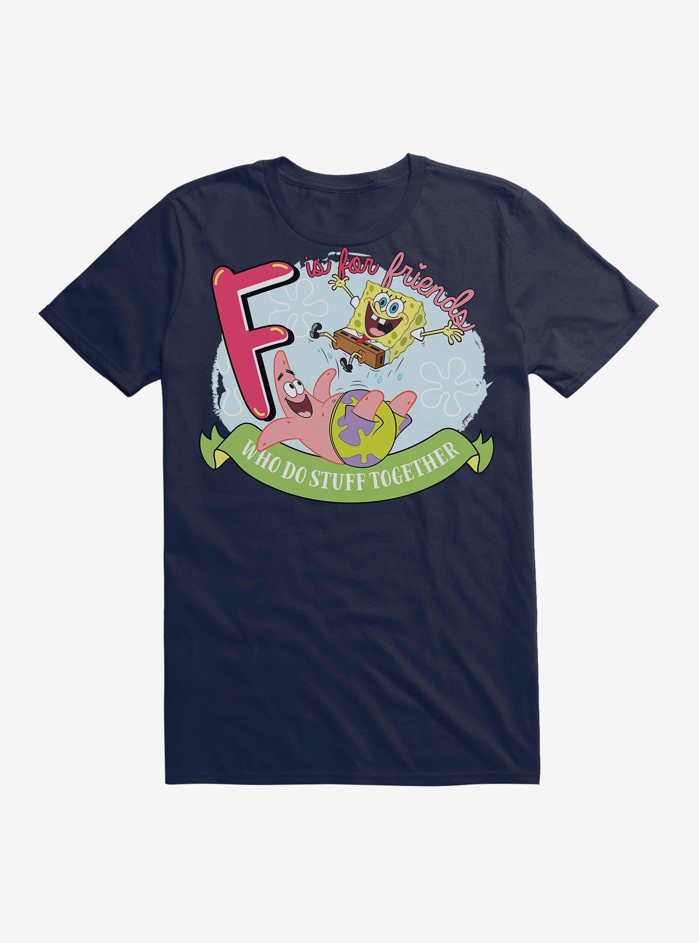 SpongeBob SquarePants F Is For Friends T-Shirt, MIDNIGHT NAVY, hi-res
