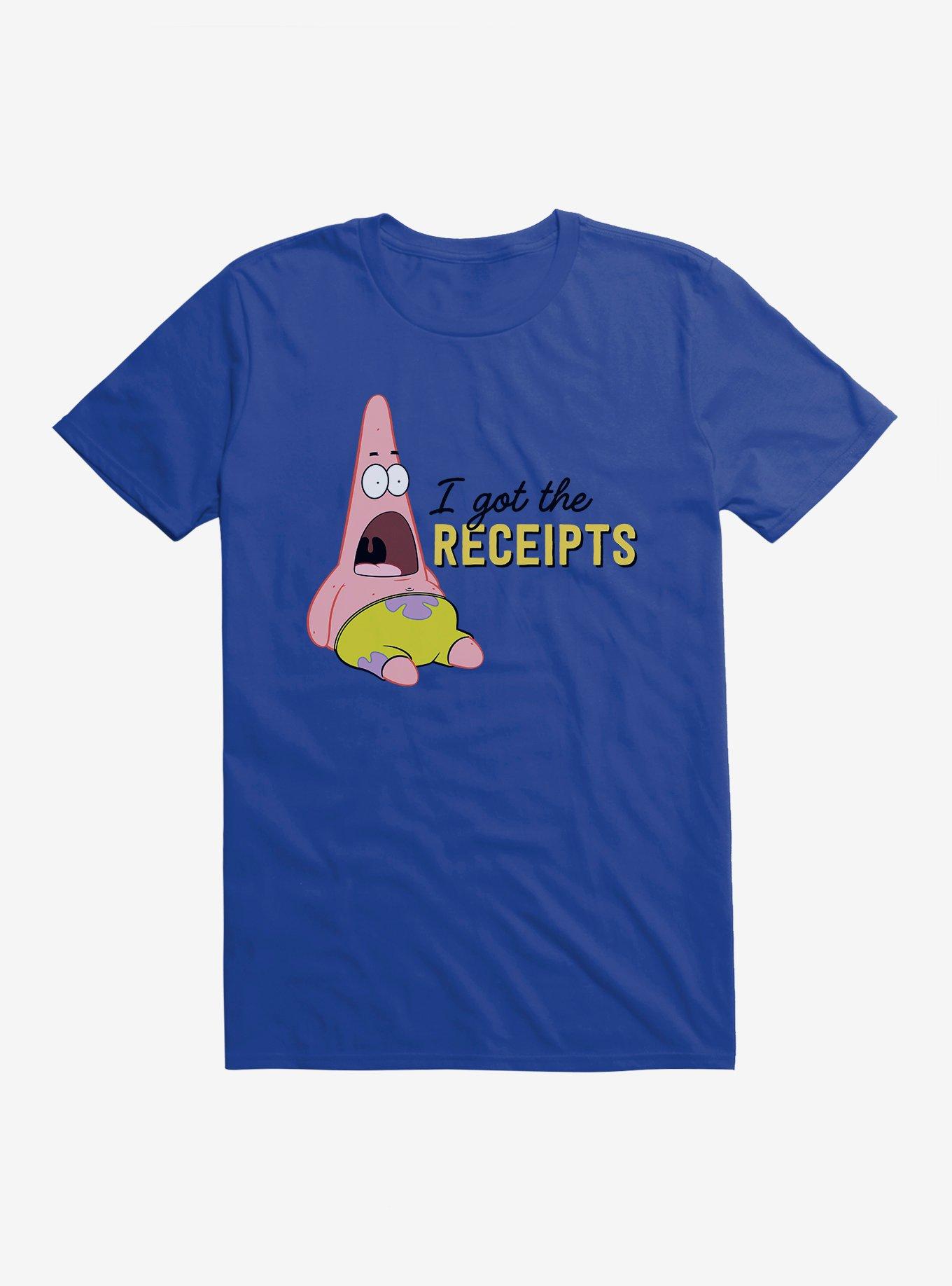 SpongeBob SquarePants Patrick I Got The Receipts T-Shirt, ROYAL, hi-res