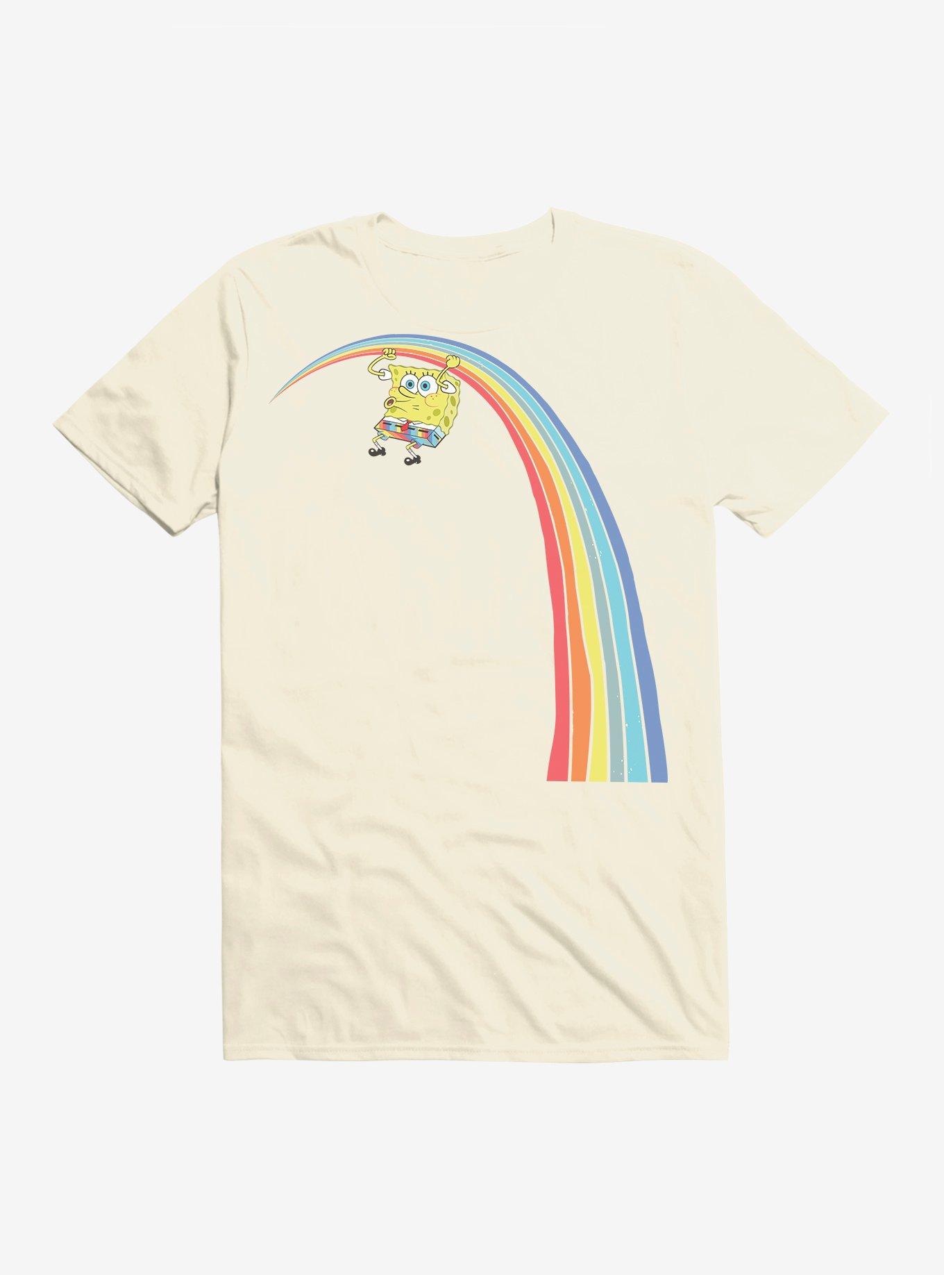 SpongeBob SquarePants SpongeBob Hanging Off Rainbow T-Shirt, , hi-res