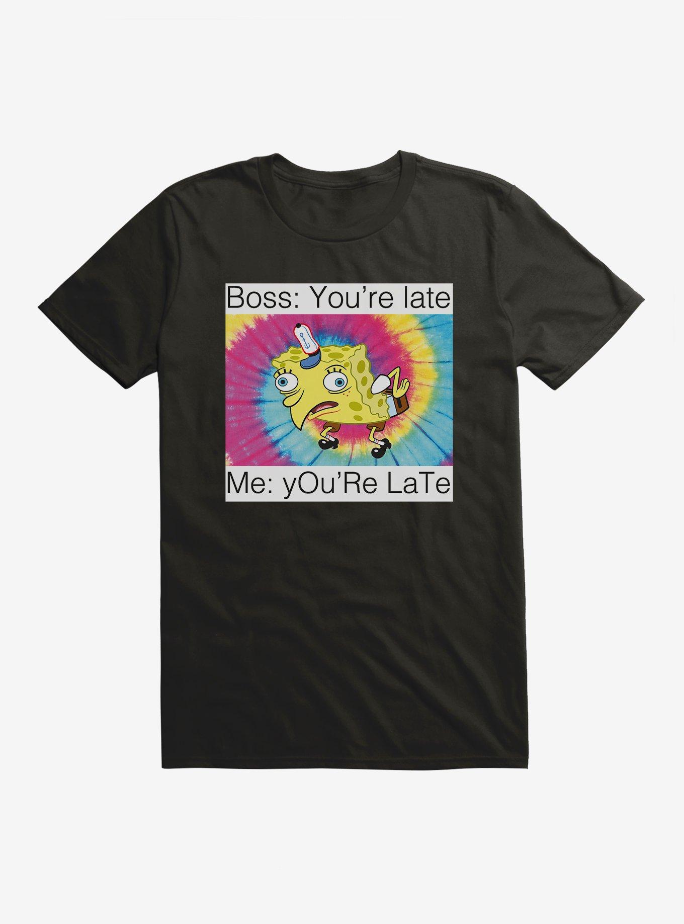 SpongeBob SquarePants You're Late Meme T-Shirt, , hi-res