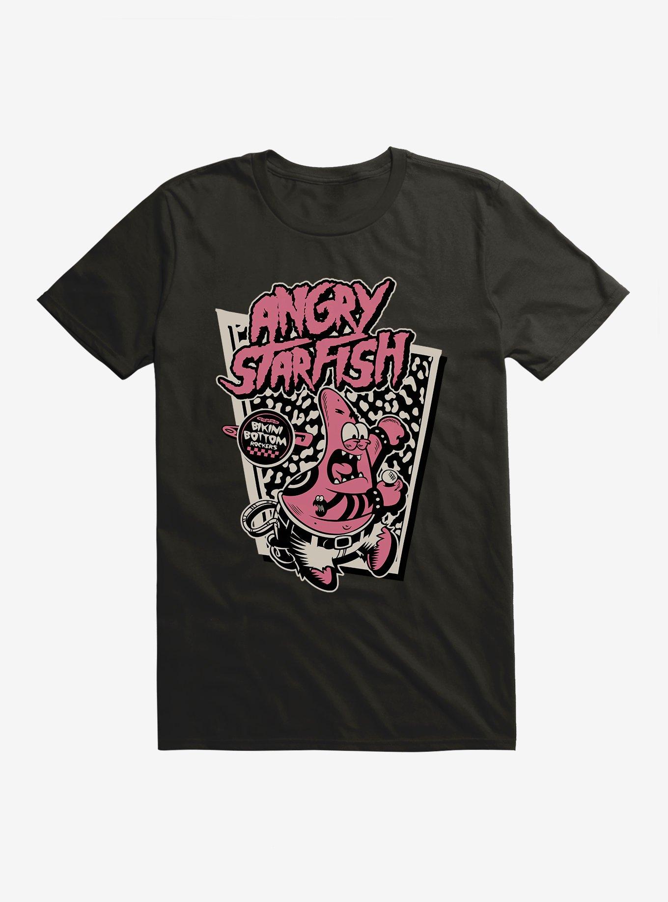 SpongeBob SquarePants Punk Angry Starfish T-Shirt, BLACK, hi-res