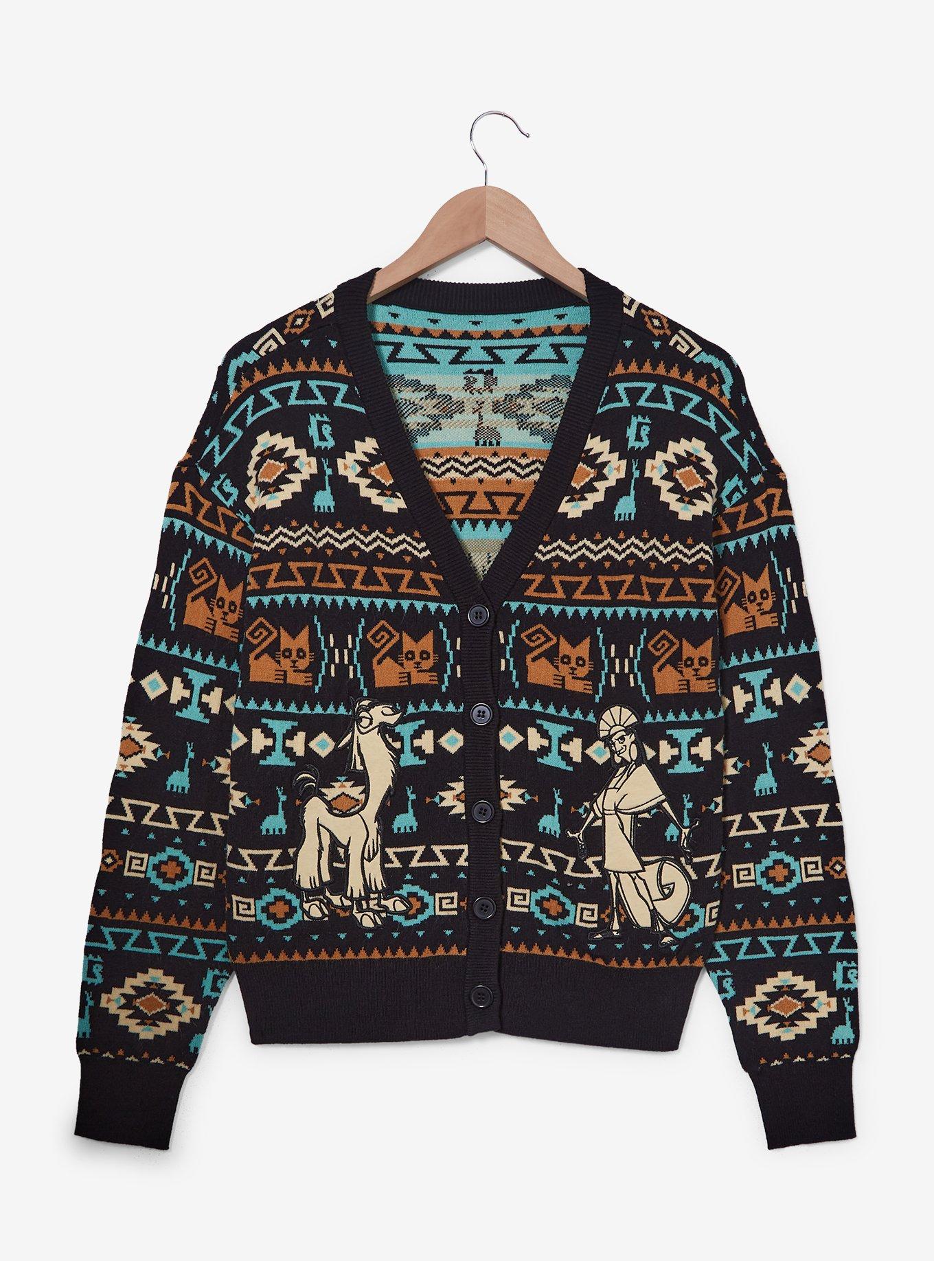 Disney The Emperor's New Groove Kuzco Llama Pattern Plus Size Cardigan, MULTI, hi-res