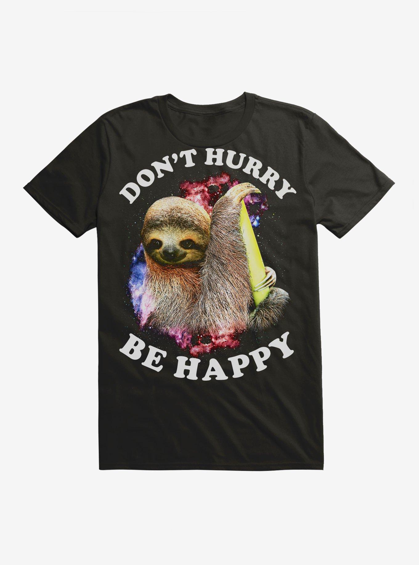 Don't Hurry Be Happy Sloth T-Shirt, , hi-res