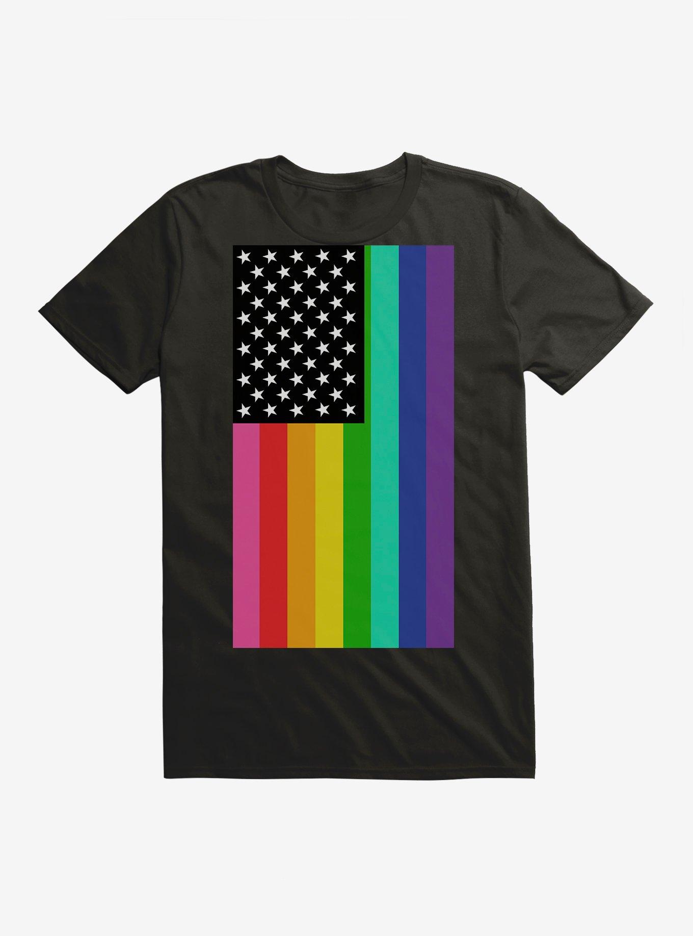 US Flag Pride T-Shirt BLACK Hot Topic