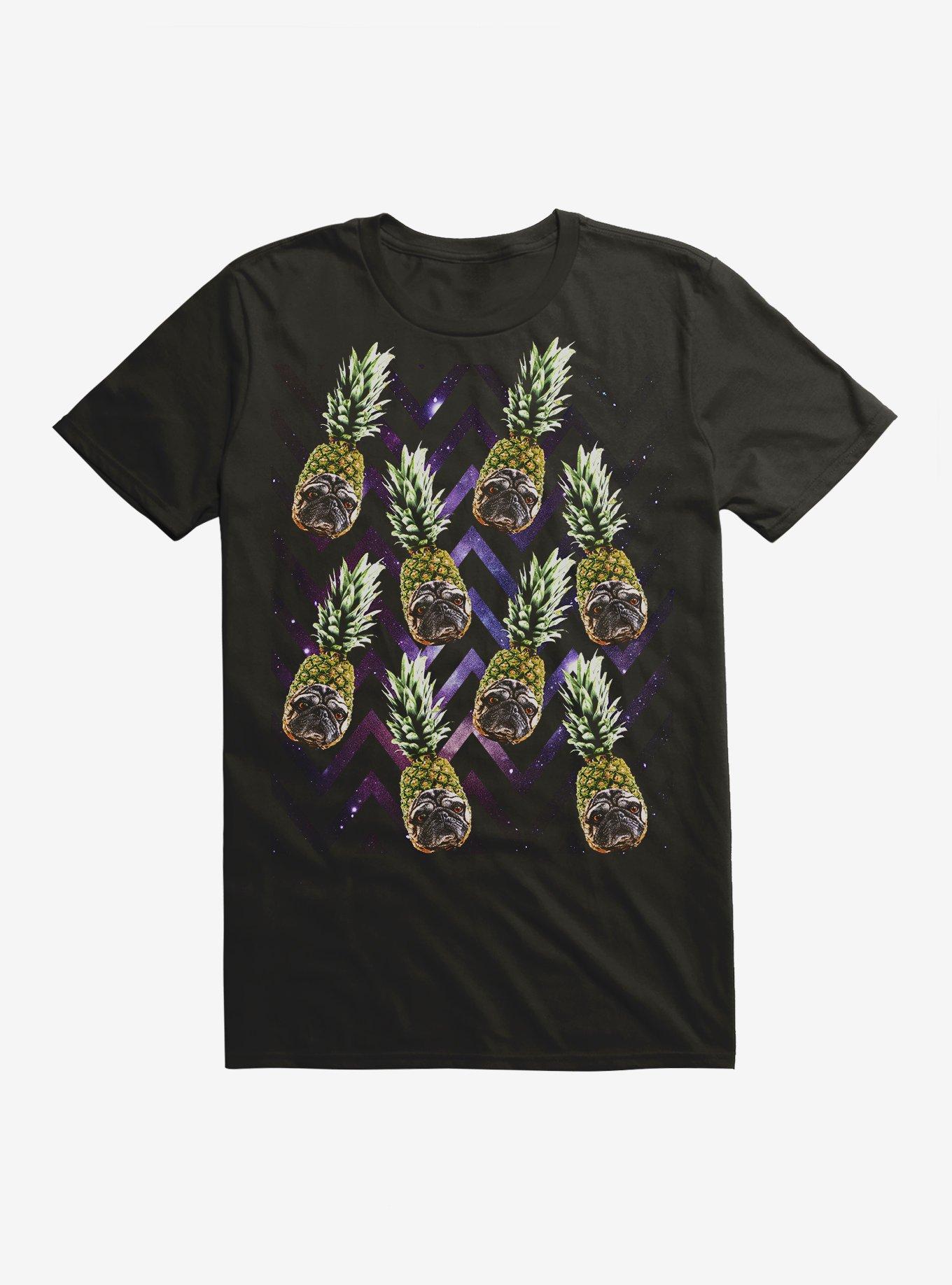 Pineapple Pugs T-Shirt, BLACK, hi-res