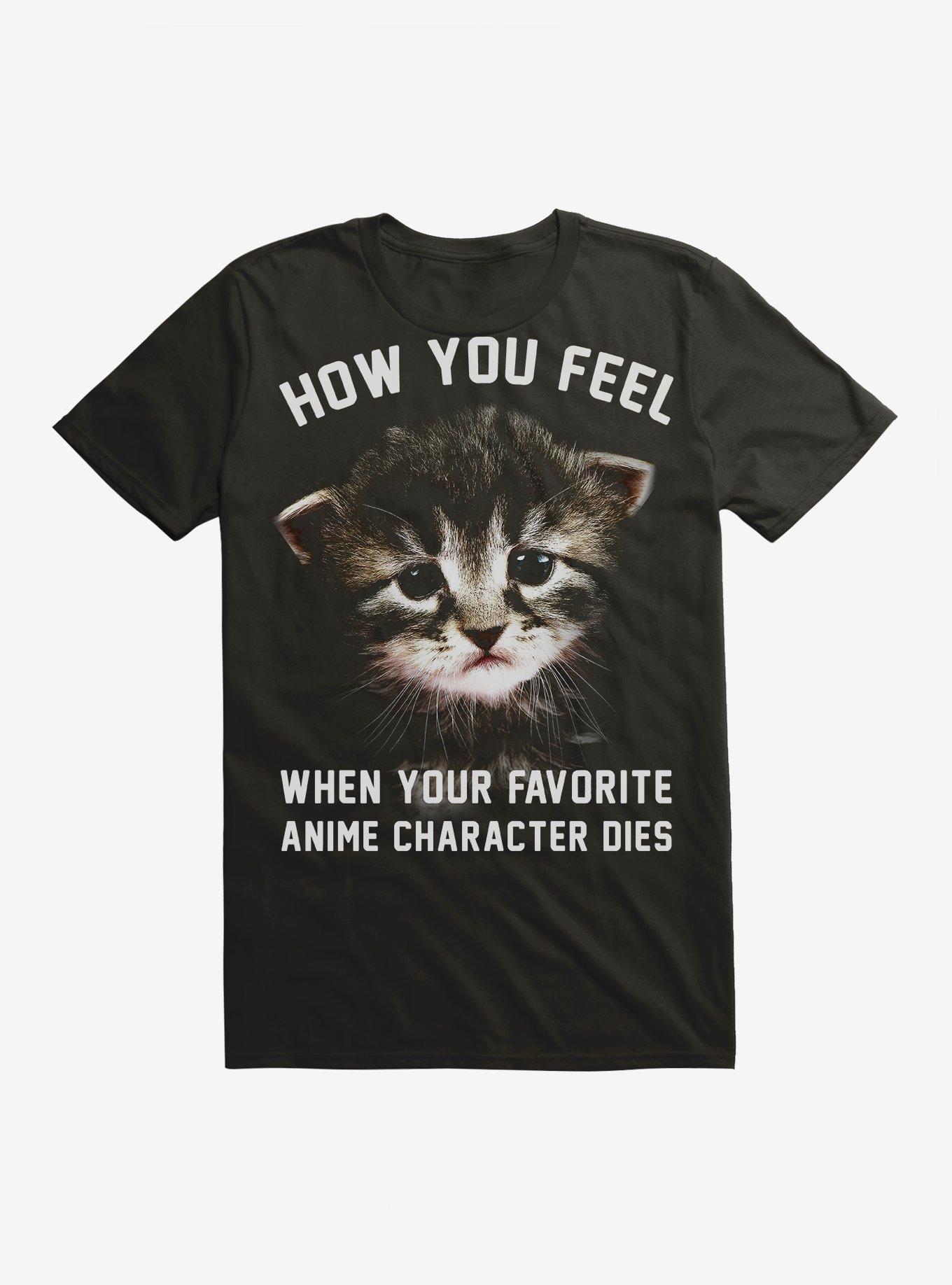 Favorite Anime Character Cat T-Shirt, BLACK, hi-res